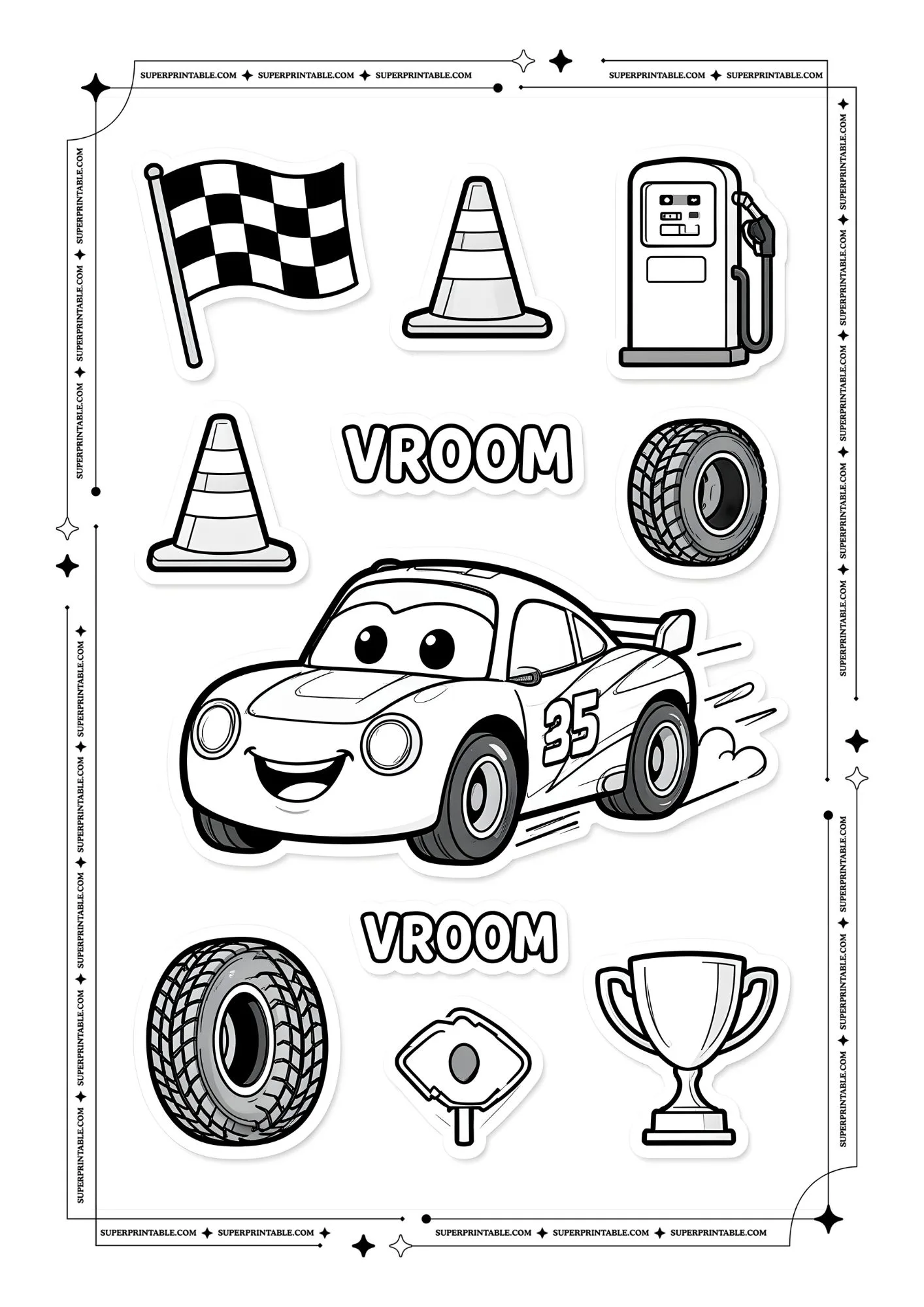Car Sticker Coloring Pages 4