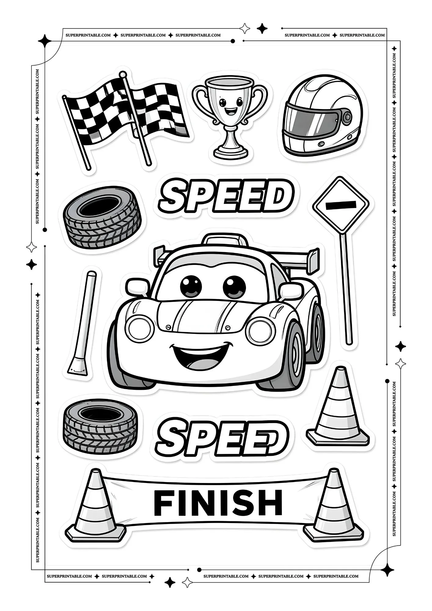 Car Sticker Coloring Pages 6