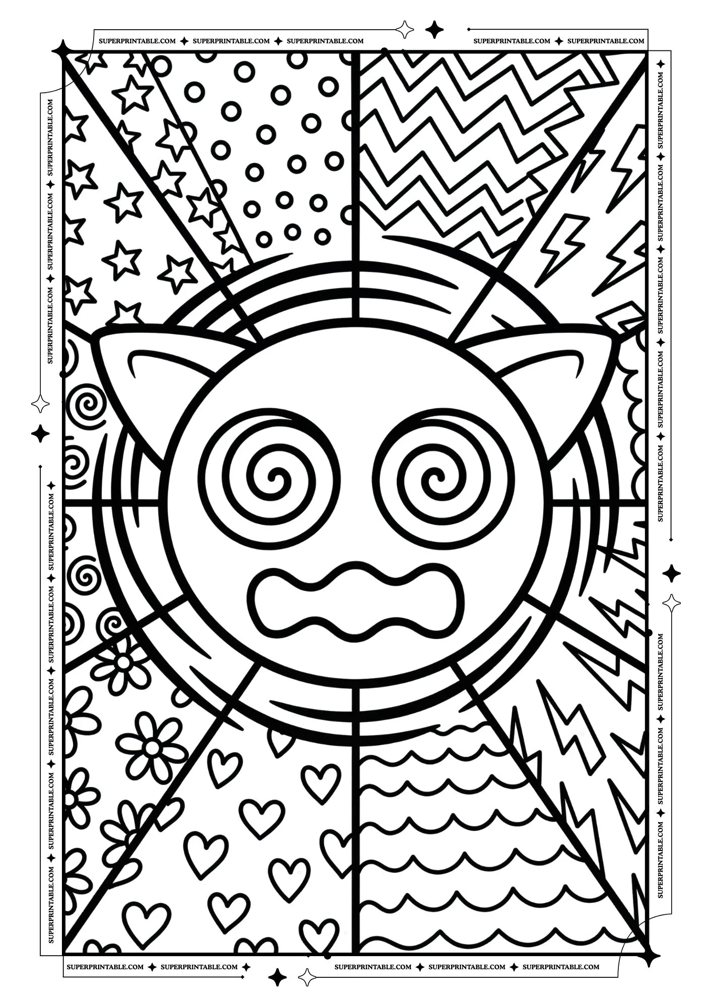 Cat Pop Art Coloring Pages For Kids & Adults 8