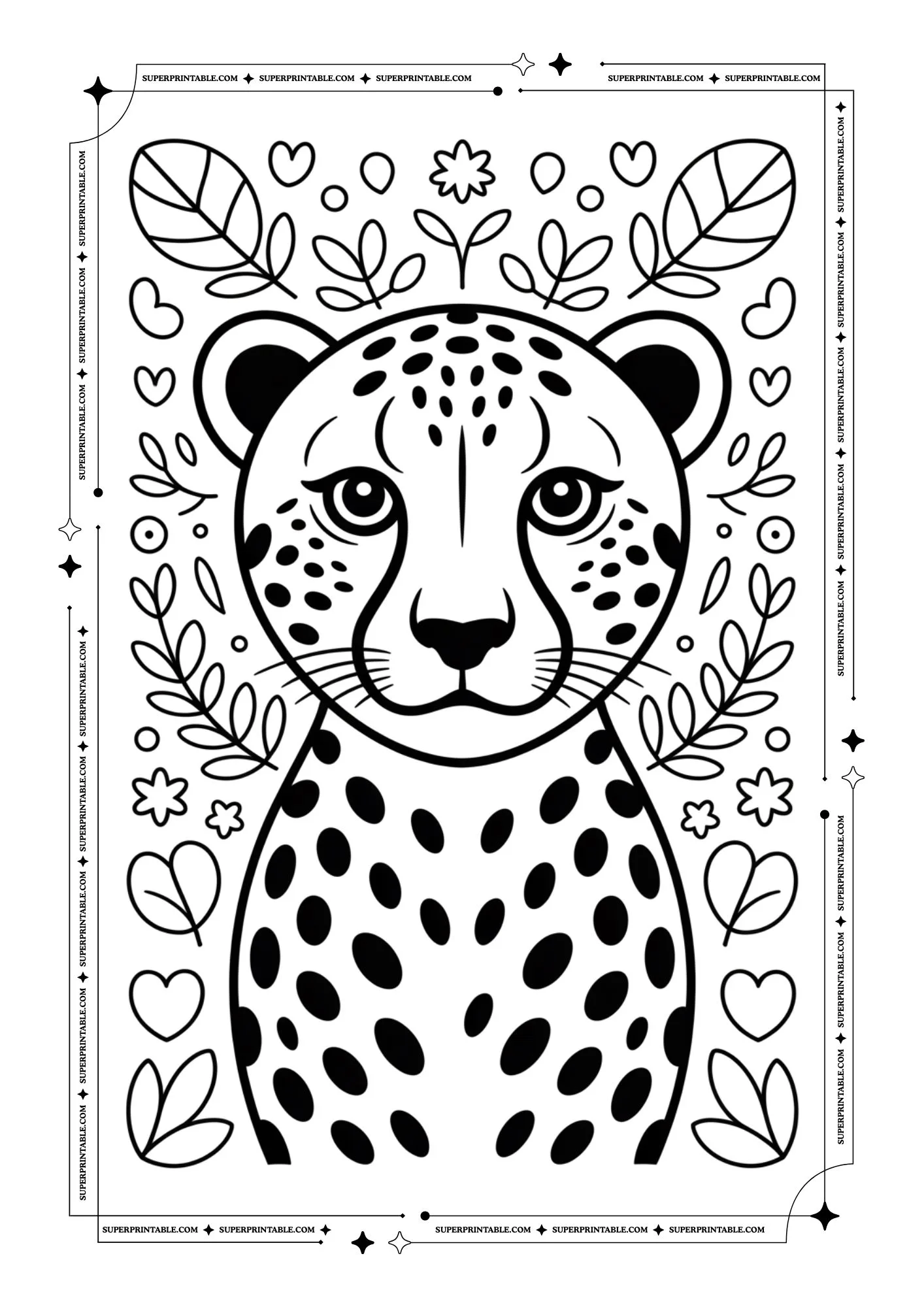Cheetah Coloring Pages 2
