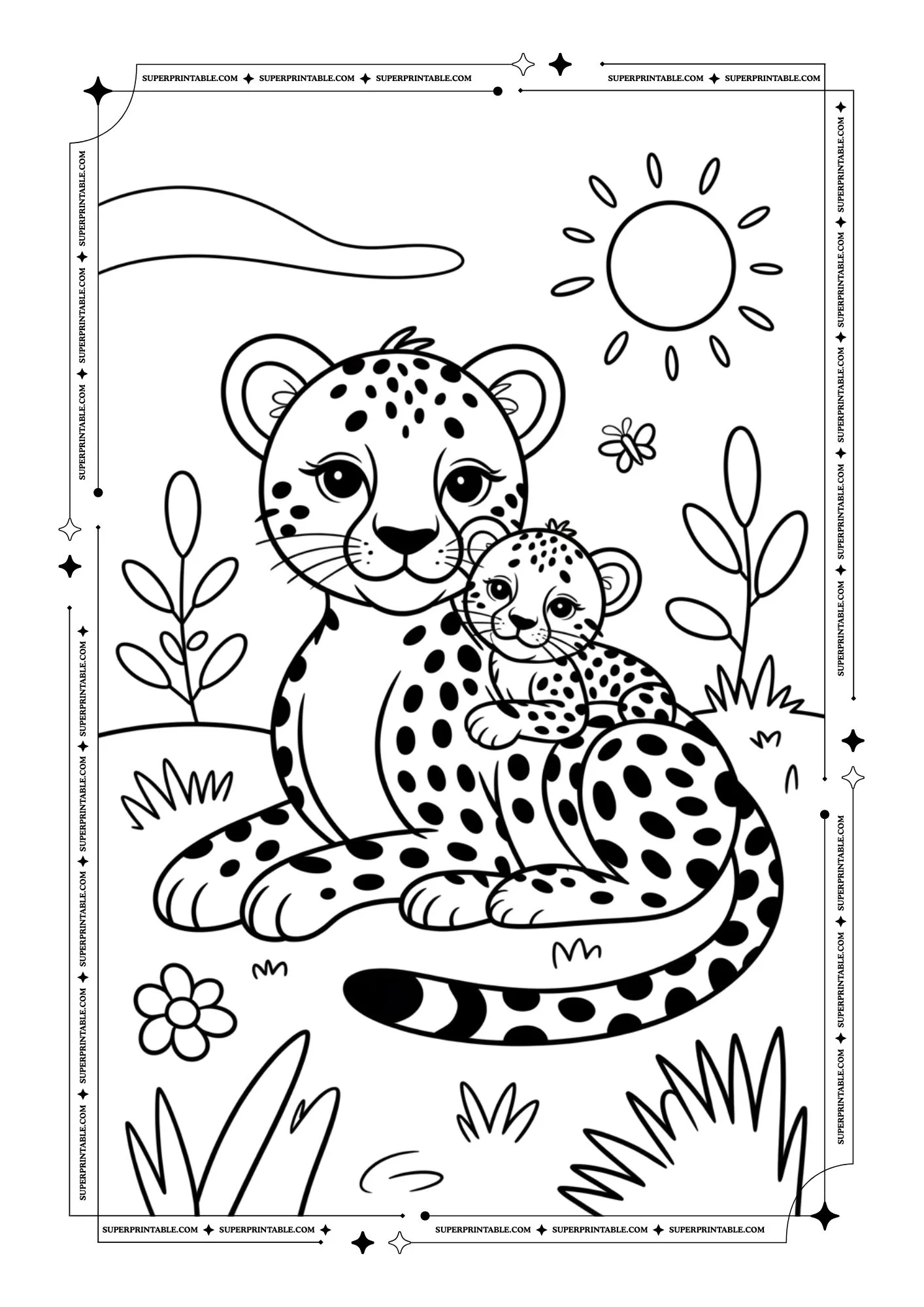 Cheetah Coloring Pages 3