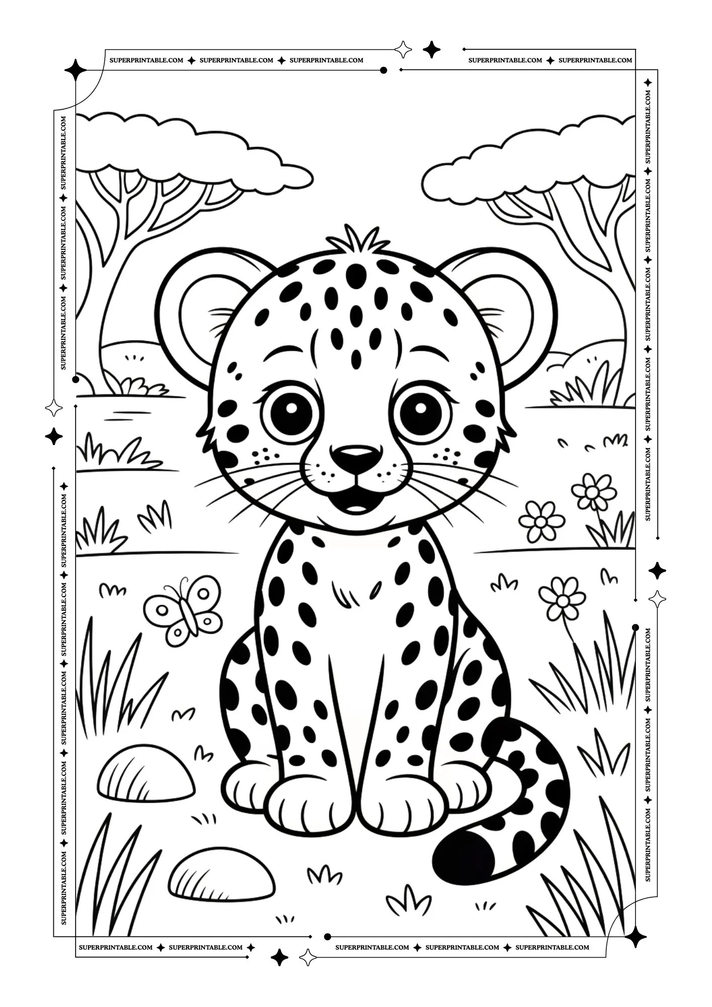 Cheetah Coloring Pages 4