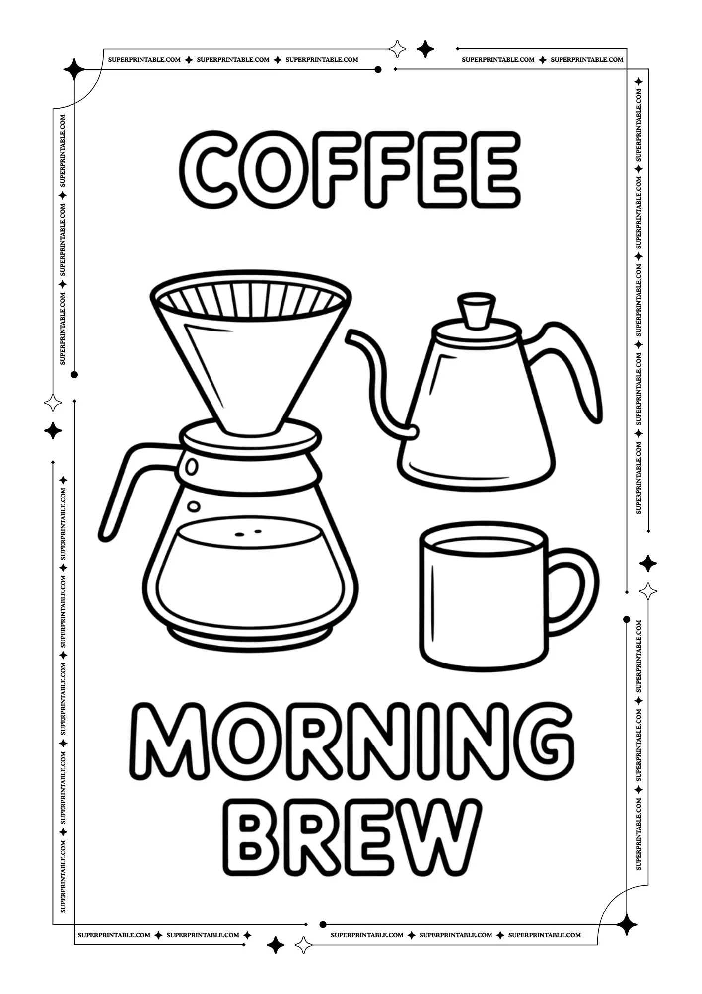 Coffee Lovers Coloring Pages 01