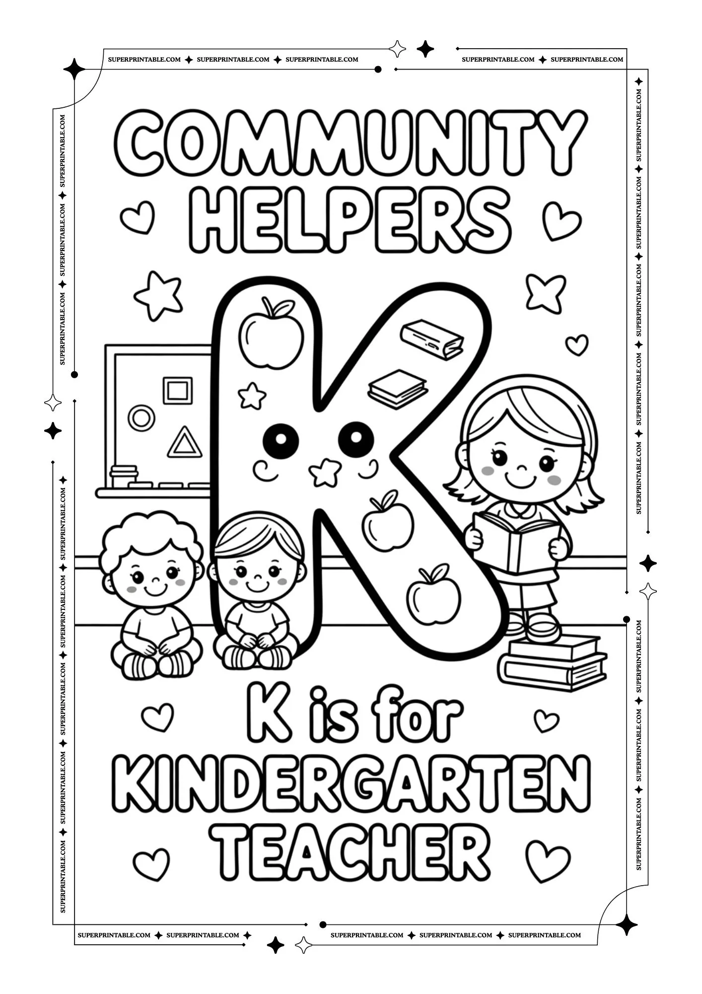 Community Alphabet Coloring Pages 11
