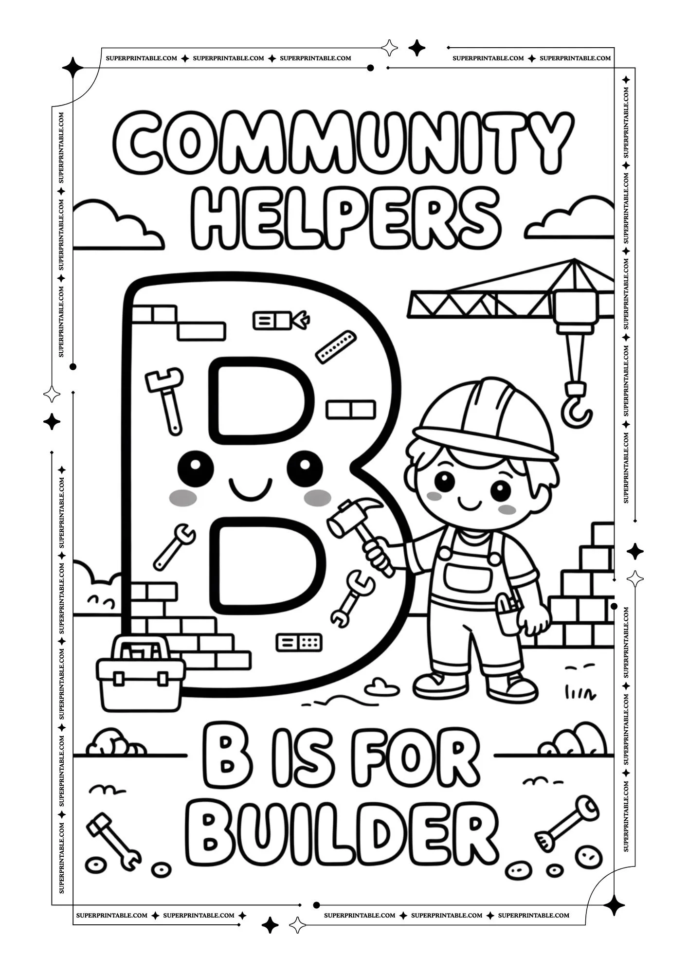 Community Alphabet Coloring Pages 2