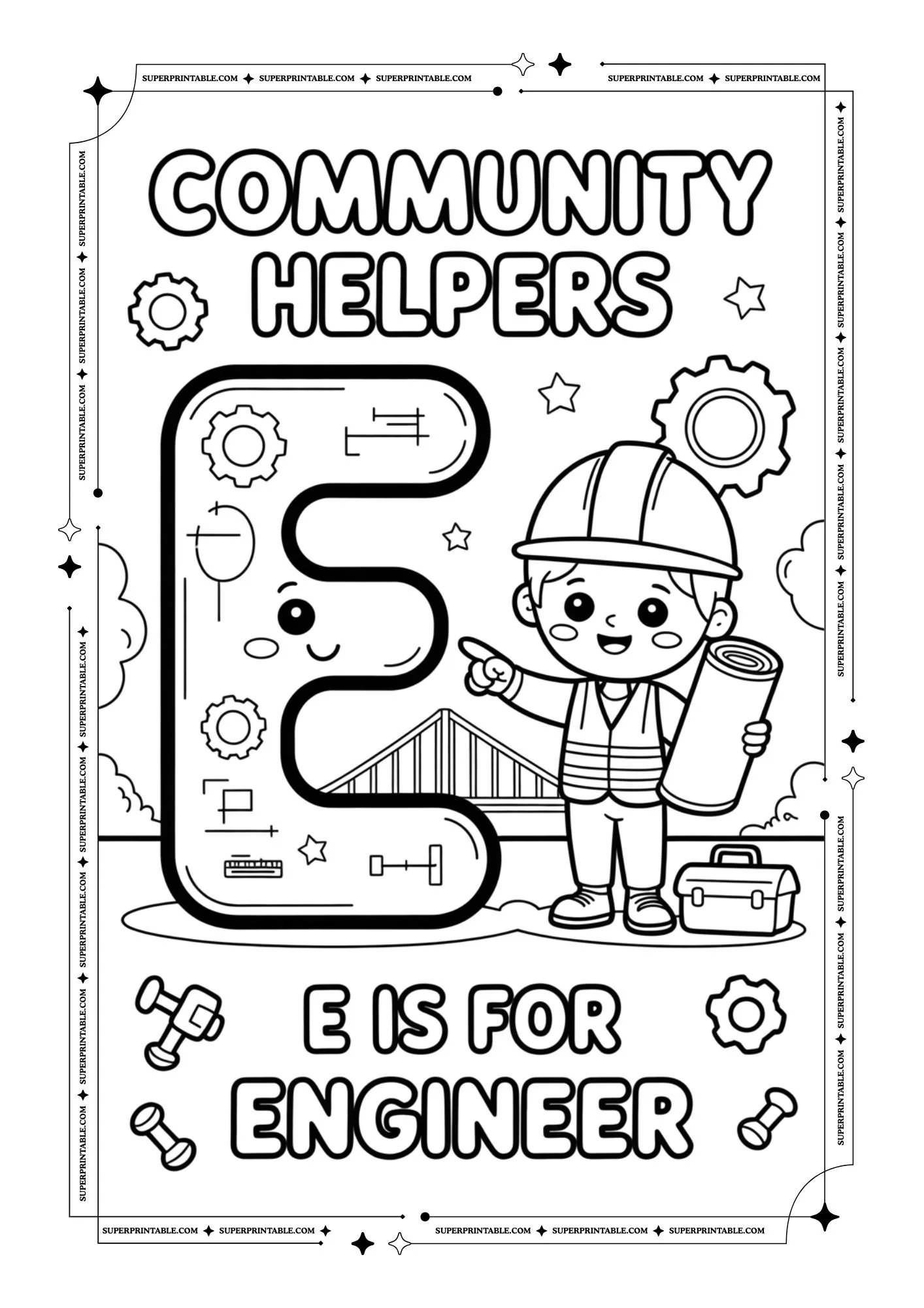 Community Alphabet Coloring Pages 5