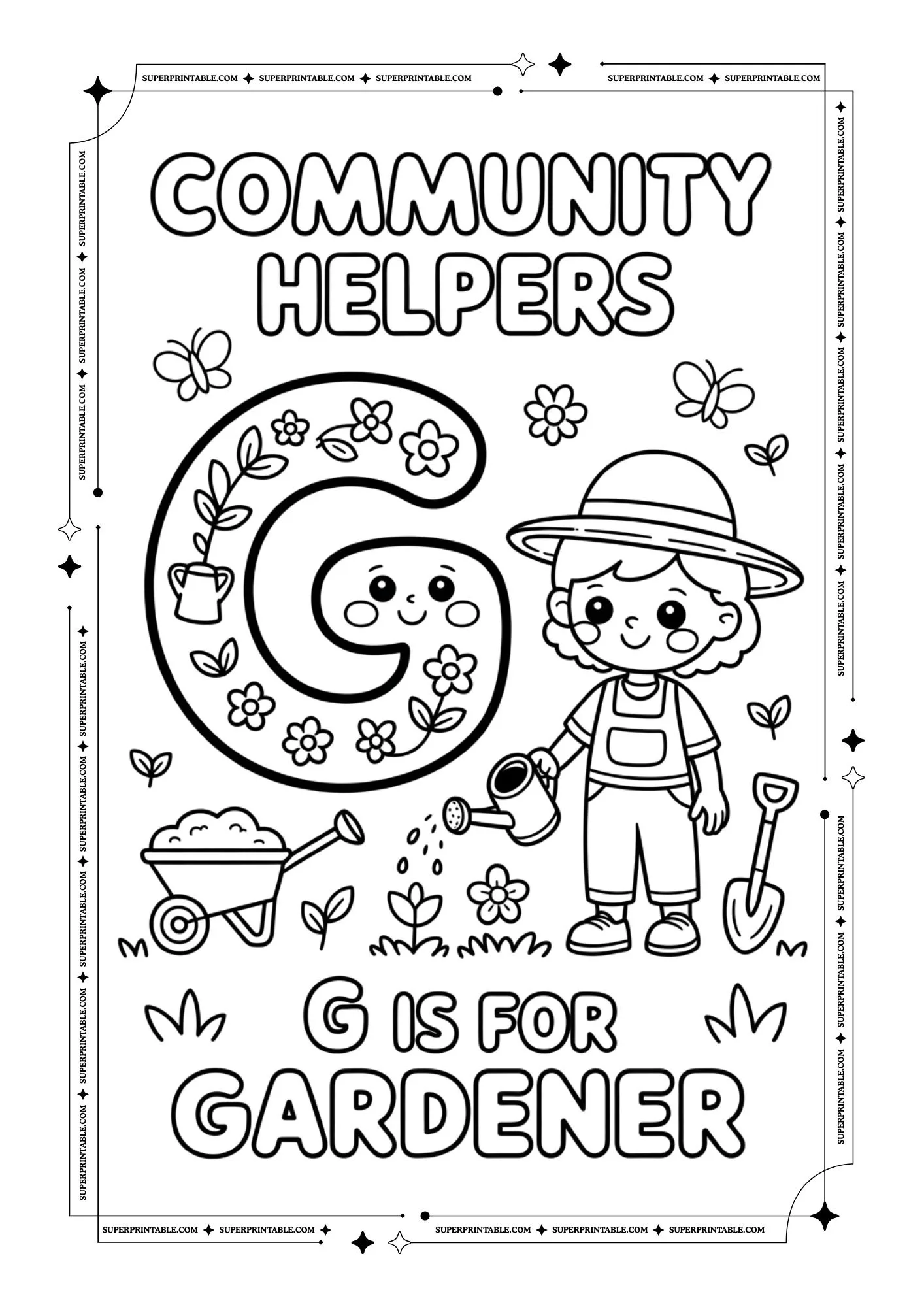 Community Alphabet Coloring Pages 7