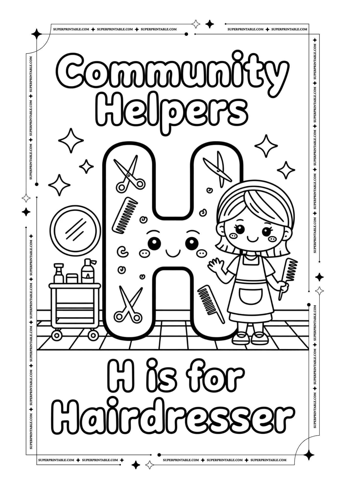 Community Alphabet Coloring Pages 8