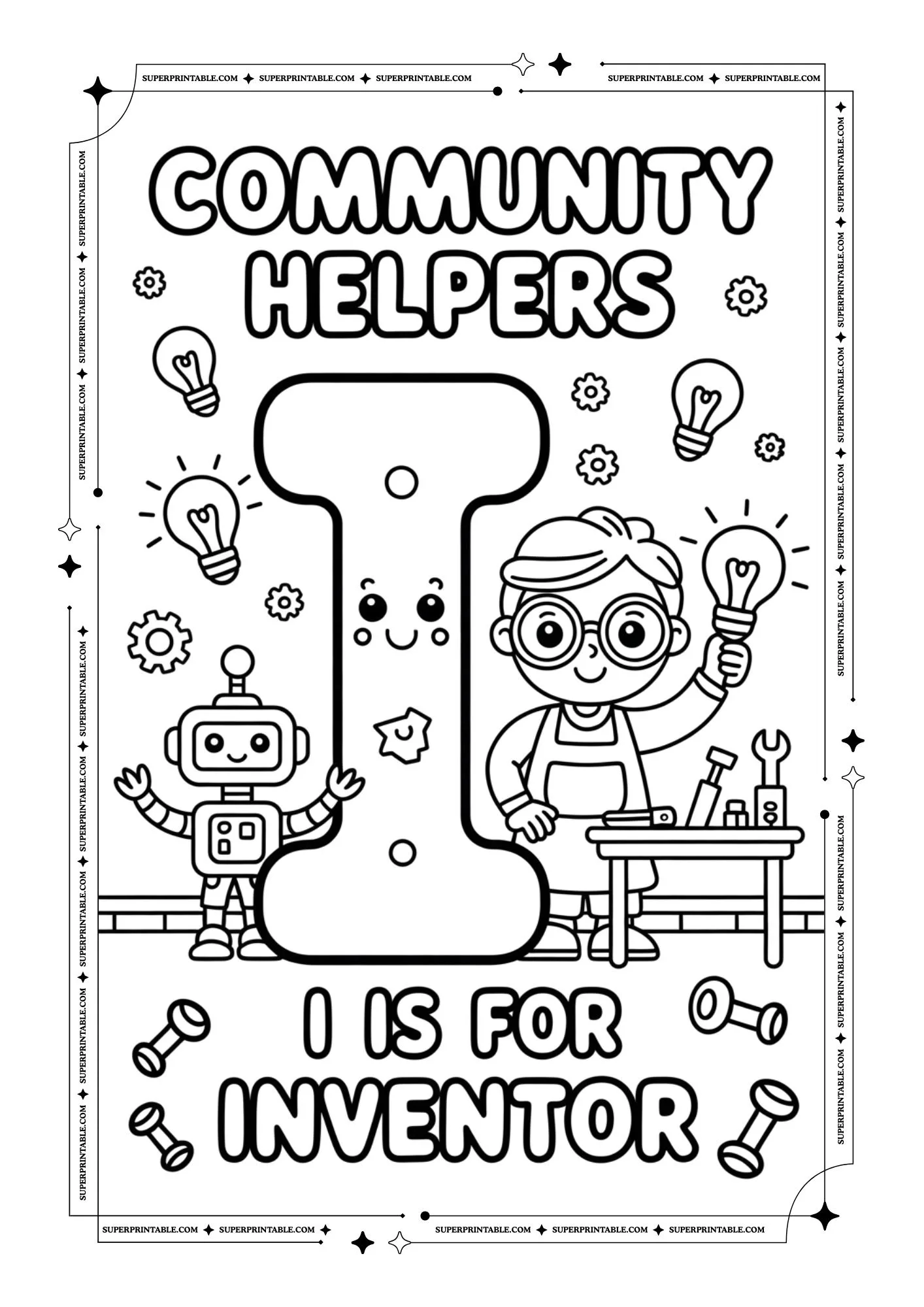 Community Alphabet Coloring Pages 9