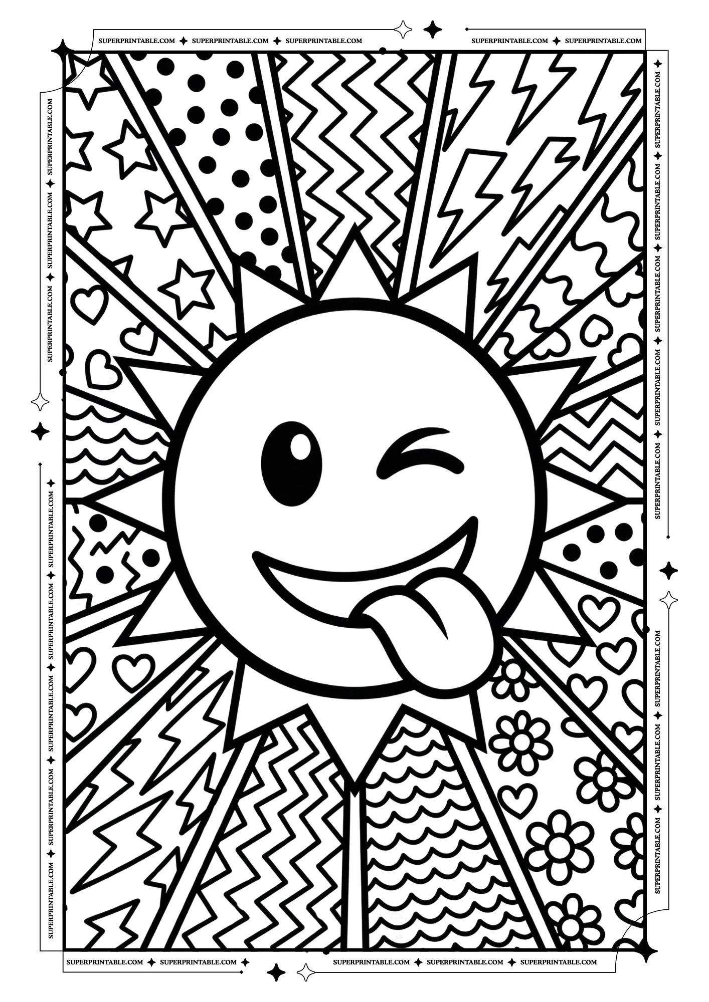 Cool Emoji Pop Art Coloring Pages For Kids & Adults 02