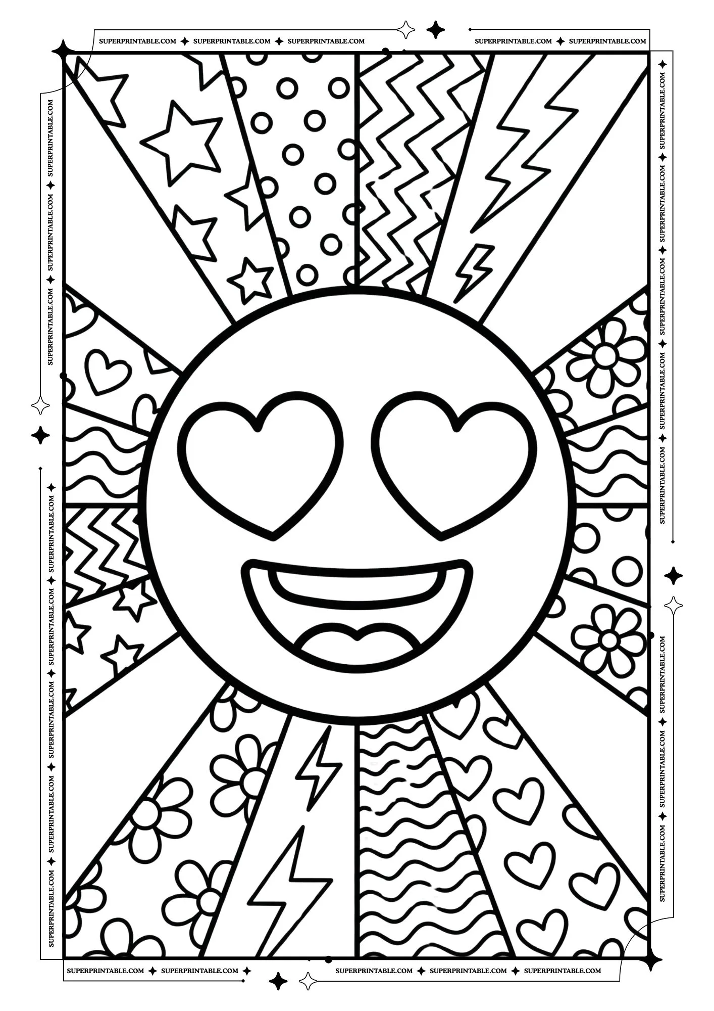 Cool Emoji Pop Art Coloring Pages For Kids & Adults 03