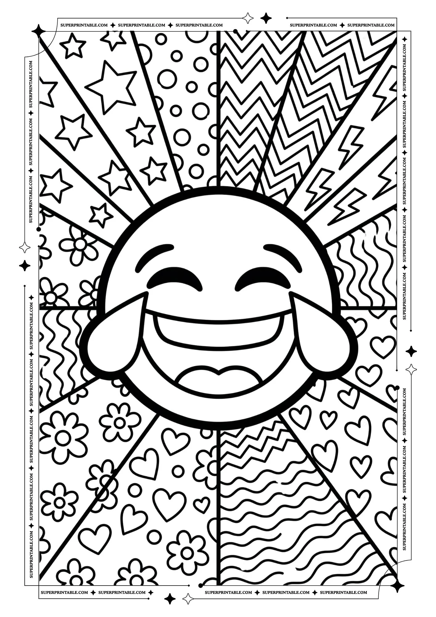 Cool Emoji Pop Art Coloring Pages For Kids & Adults 04
