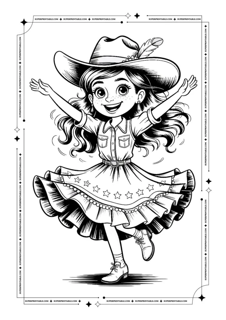 Cowboy and Cowgirl Coloring Pages 10