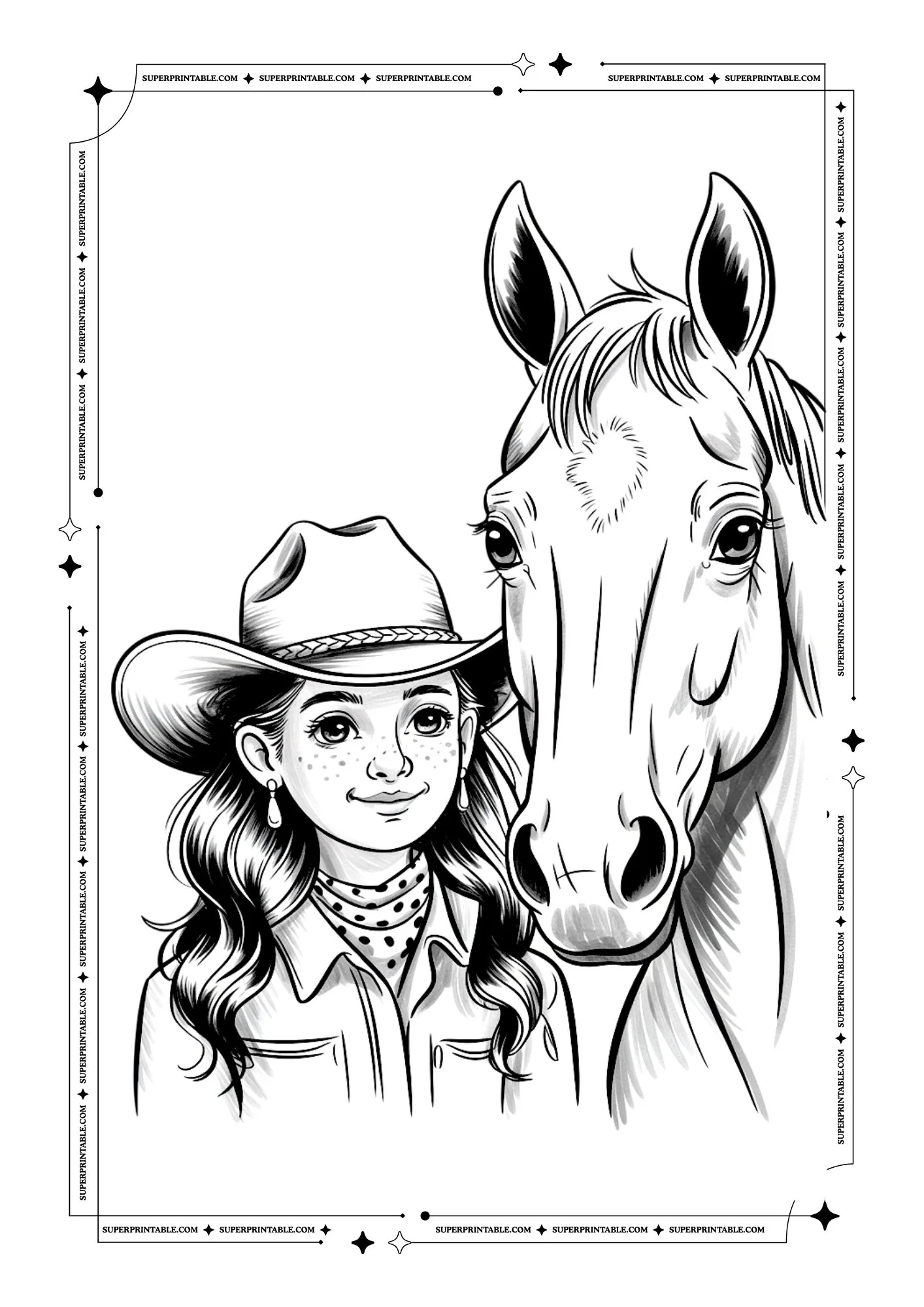 Cowboy and Cowgirl Coloring Pages 11