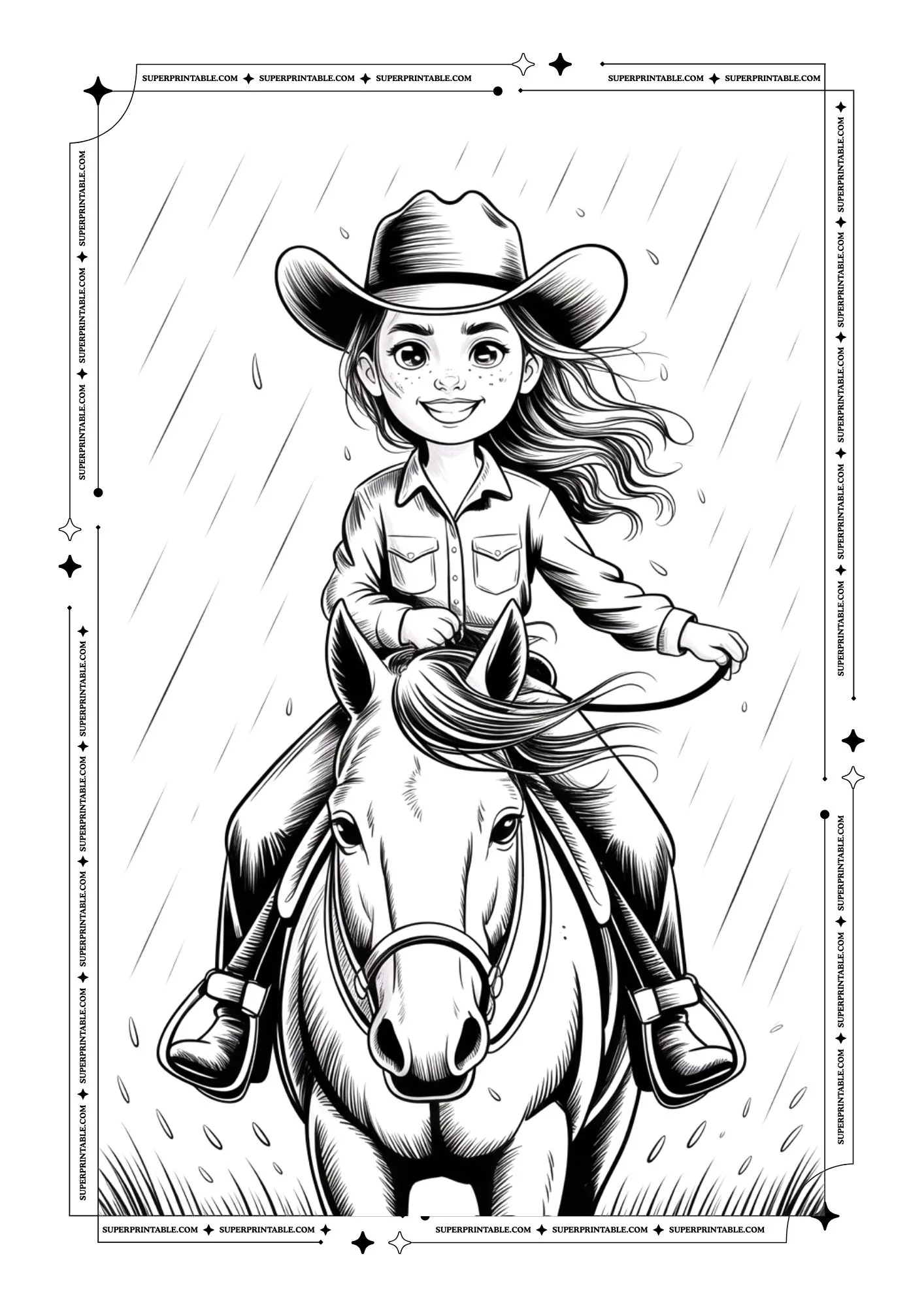 Cowboy and Cowgirl Coloring Pages 12