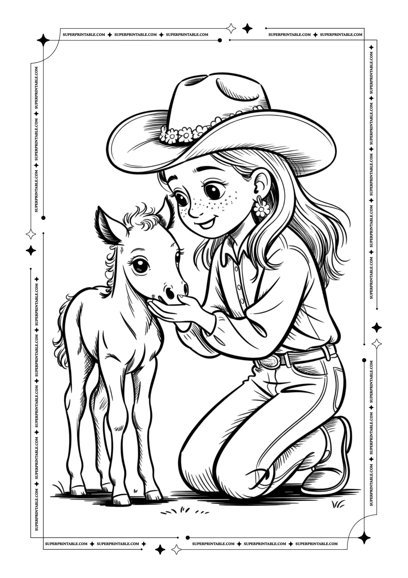 Cowboy and Cowgirl Coloring Pages 16