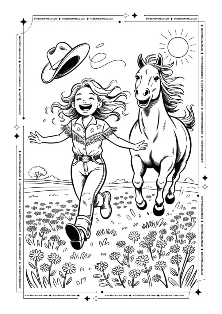 Cowboy and Cowgirl Coloring Pages 18