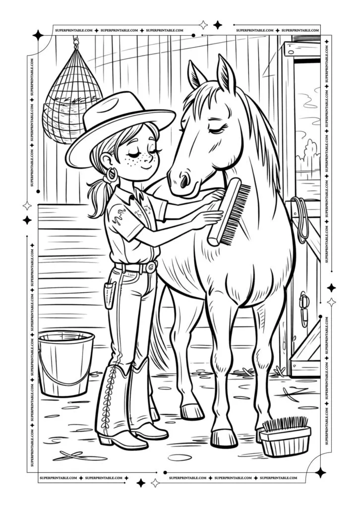 Cowboy and Cowgirl Coloring Pages 19