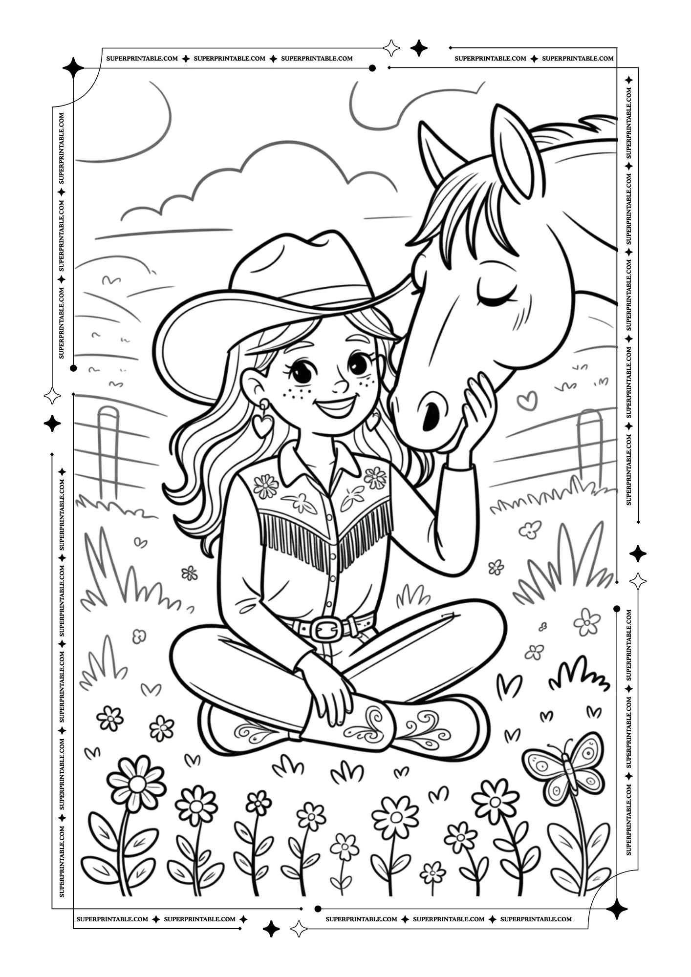 Cowboy and Cowgirl Coloring Pages 20