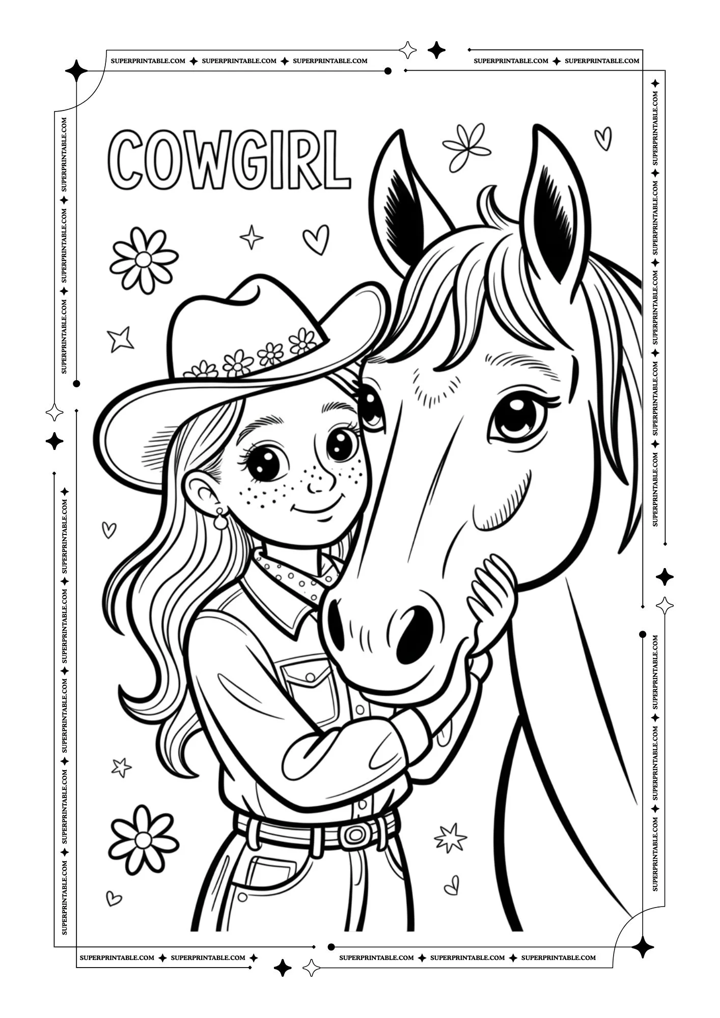 Cowboy and Cowgirl Coloring Pages 21