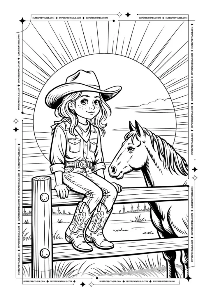 Cowboy and Cowgirl Coloring Pages 22