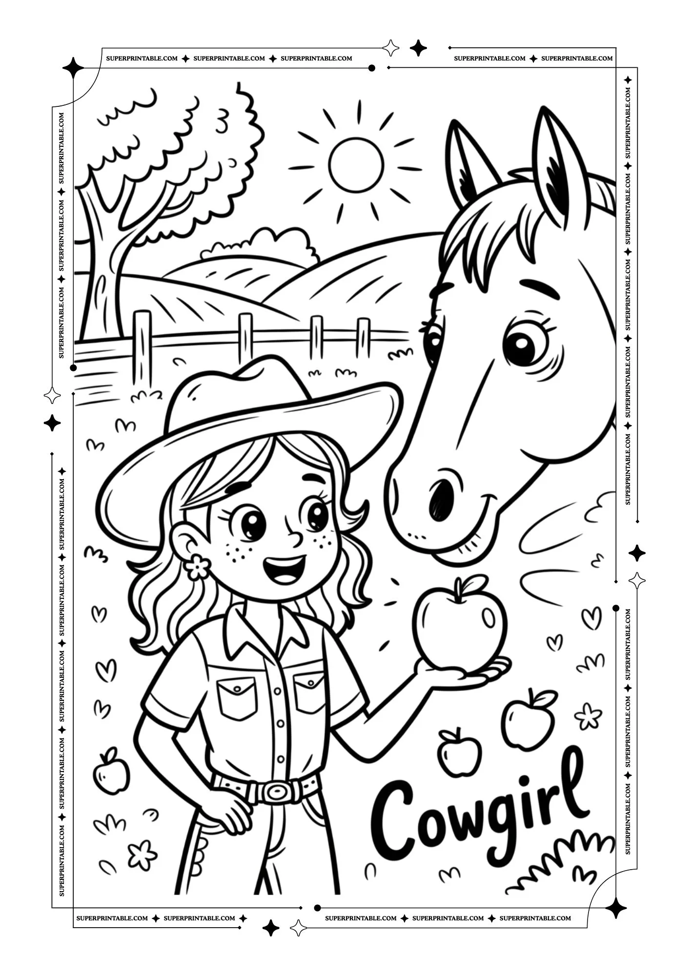 Cowboy and Cowgirl Coloring Pages 23
