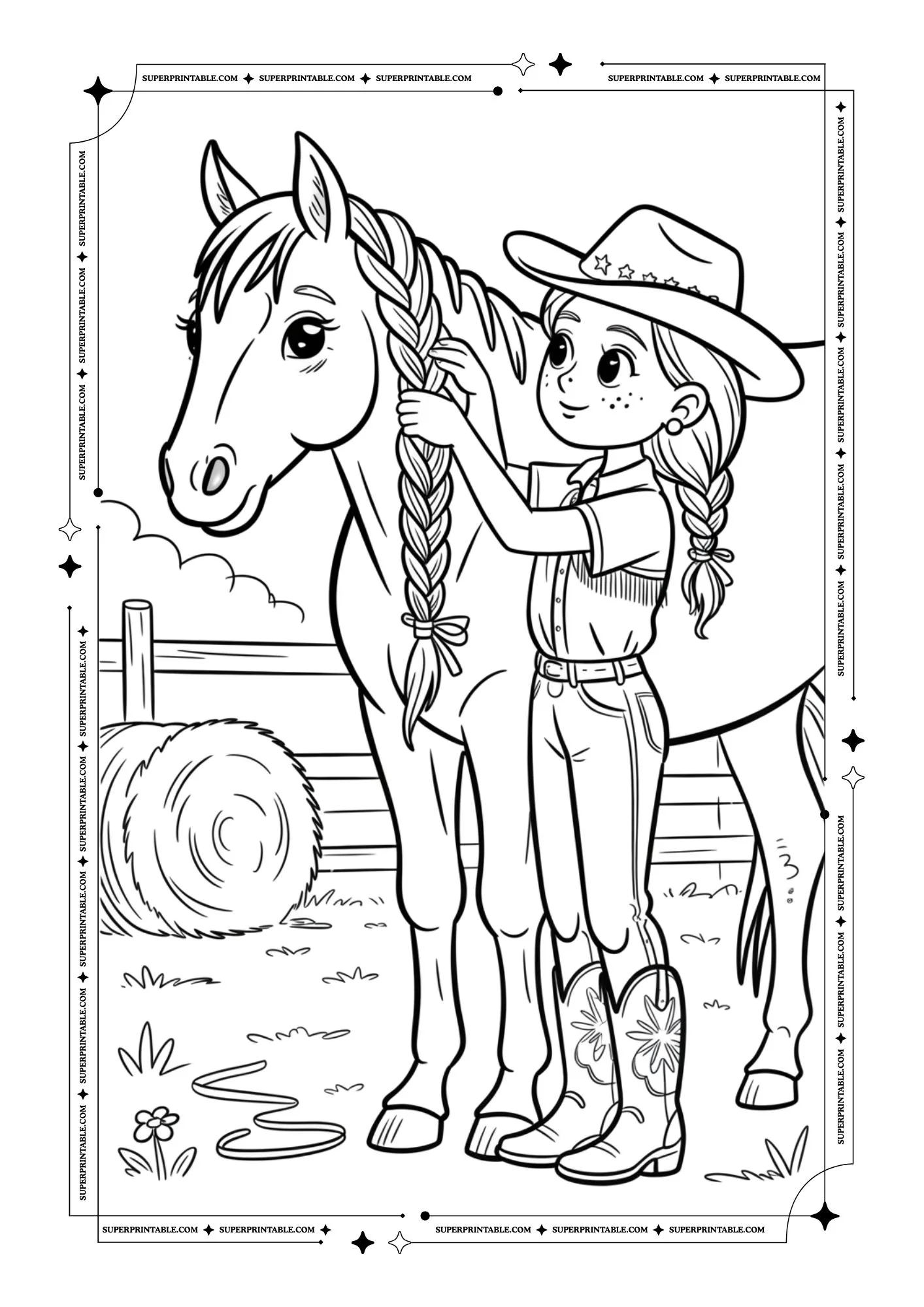 Cowboy and Cowgirl Coloring Pages 24