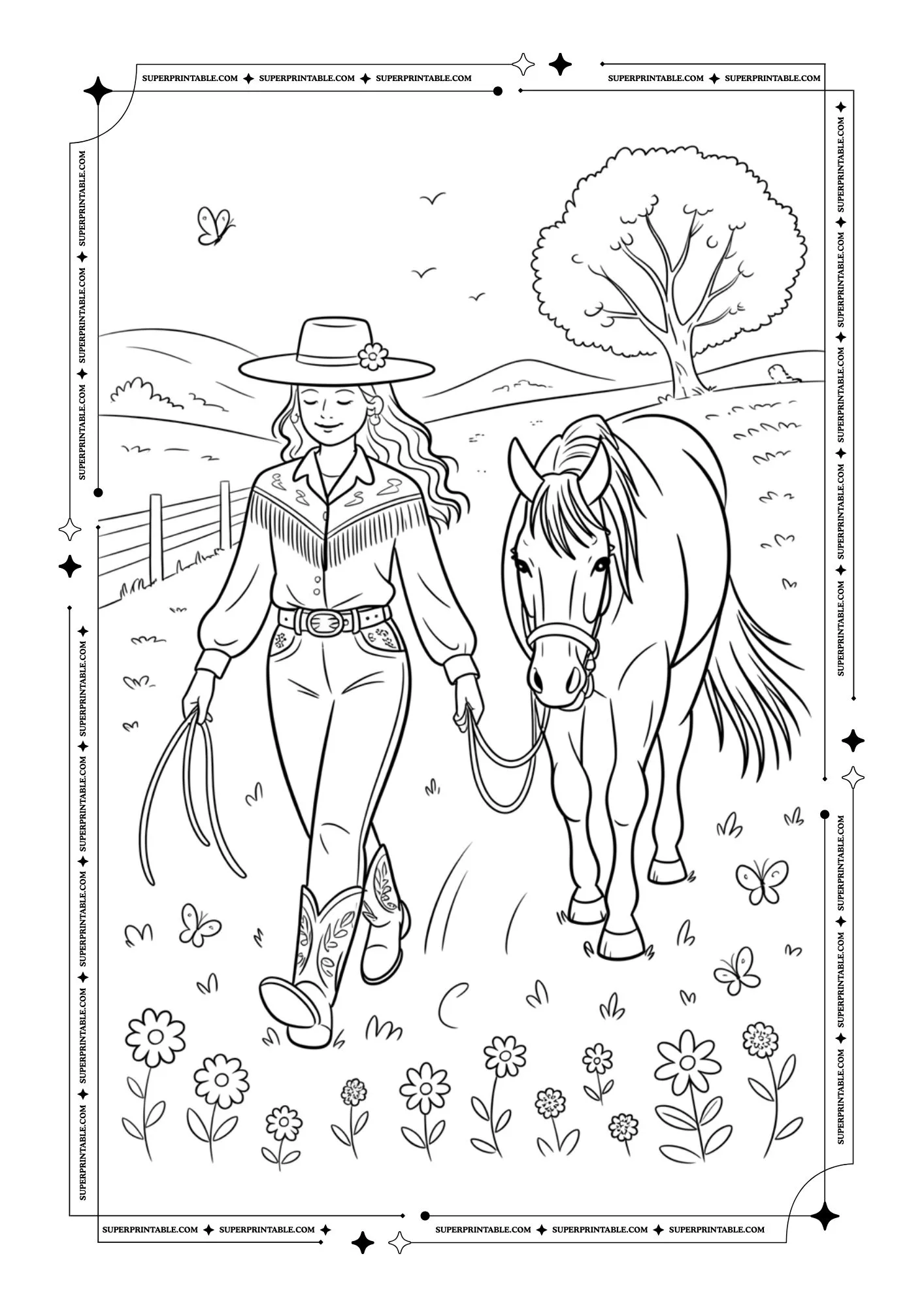 Cowboy and Cowgirl Coloring Pages 28
