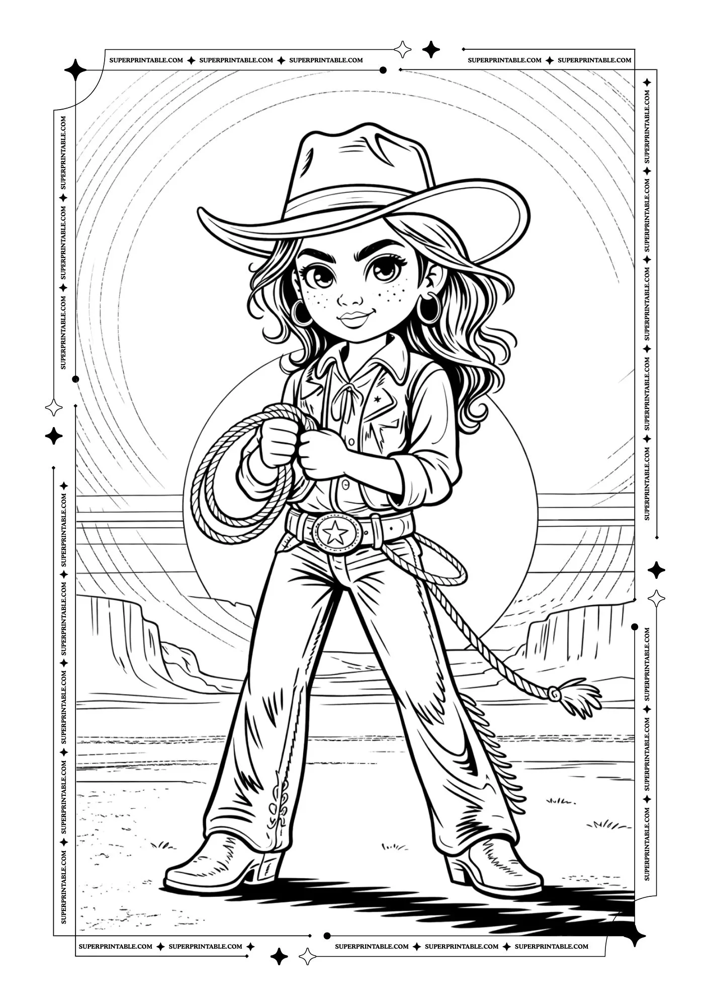 Cowboy and Cowgirl Coloring Pages 3