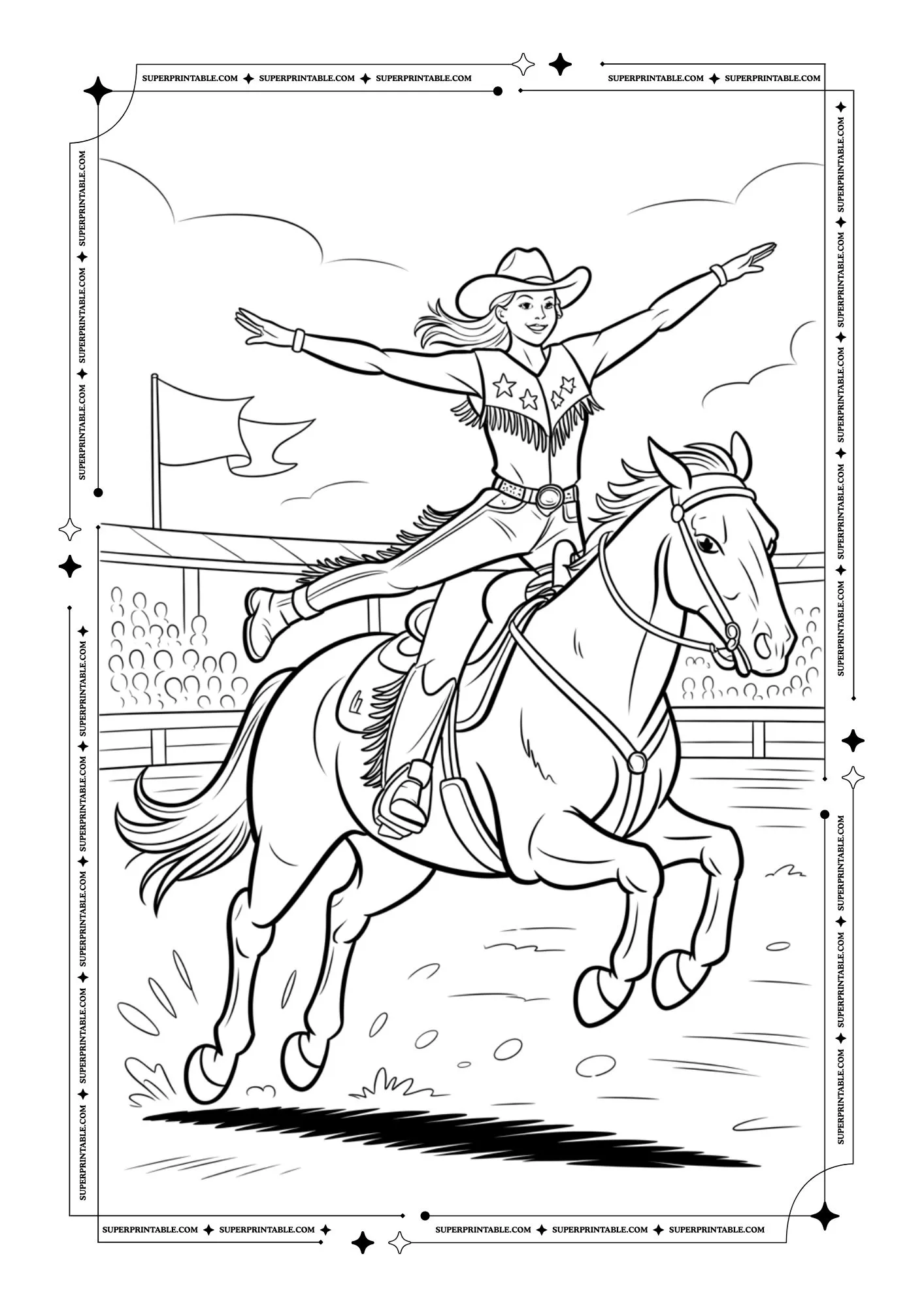 Cowboy and Cowgirl Coloring Pages 30