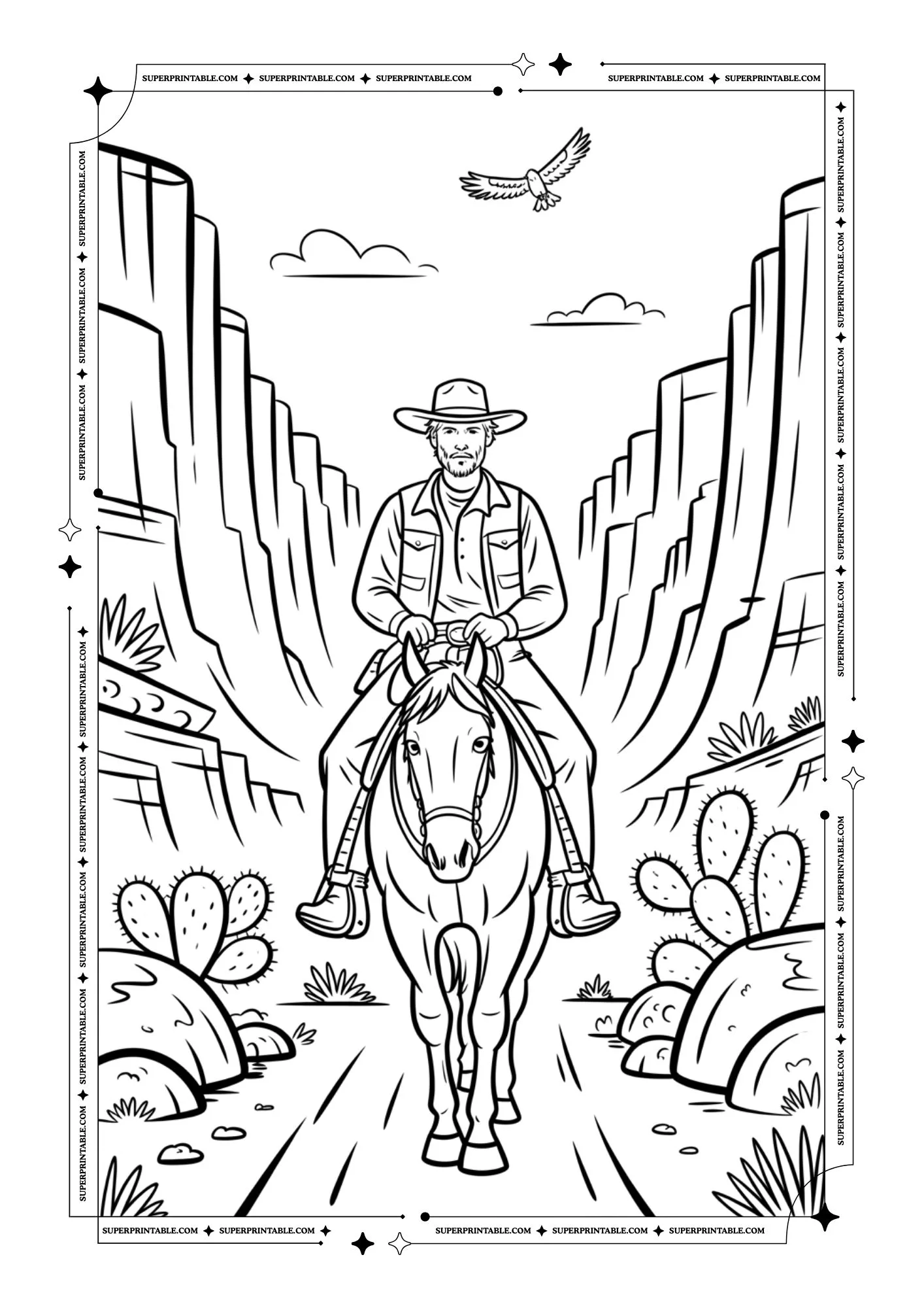 Cowboy and Cowgirl Coloring Pages 31
