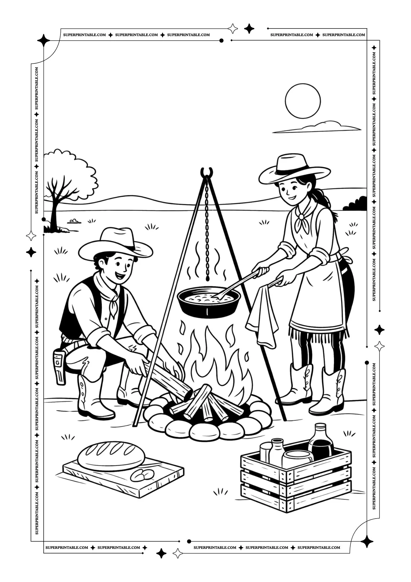 Cowboy and Cowgirl Coloring Pages 5