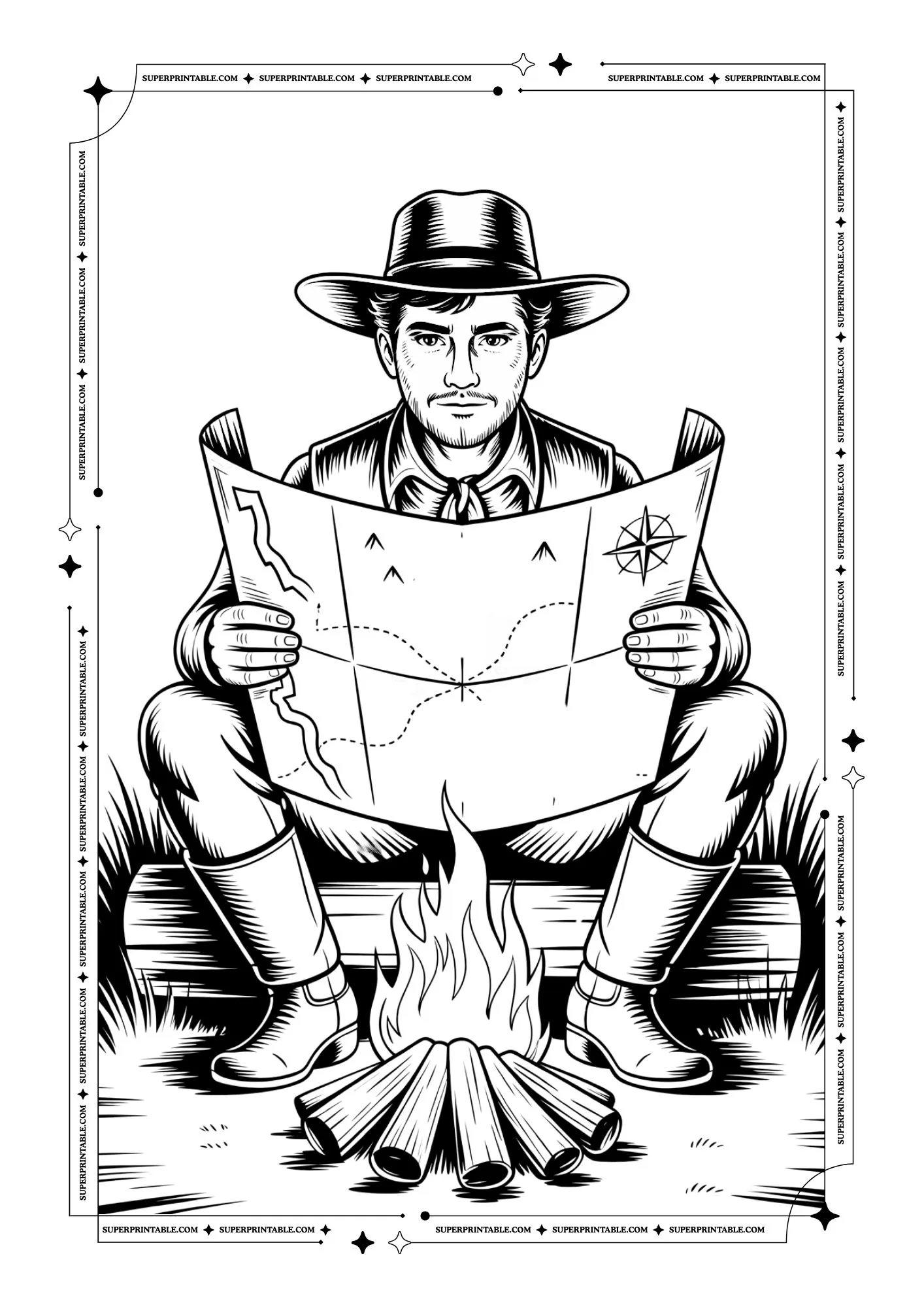 Cowboy and Cowgirl Coloring Pages 8