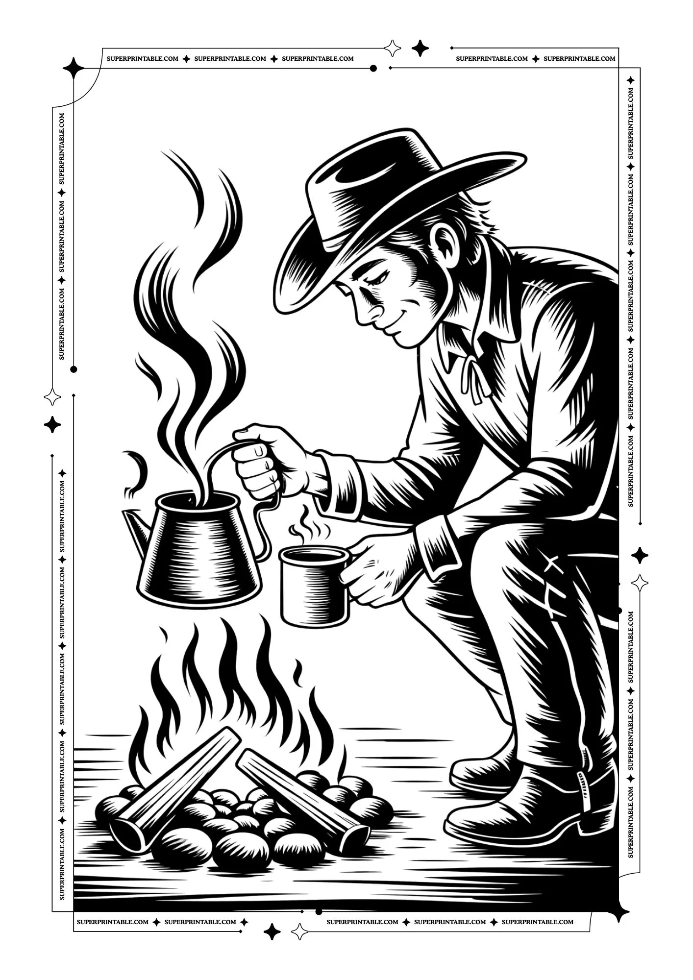 Cowboy and Cowgirl Coloring Pages 9