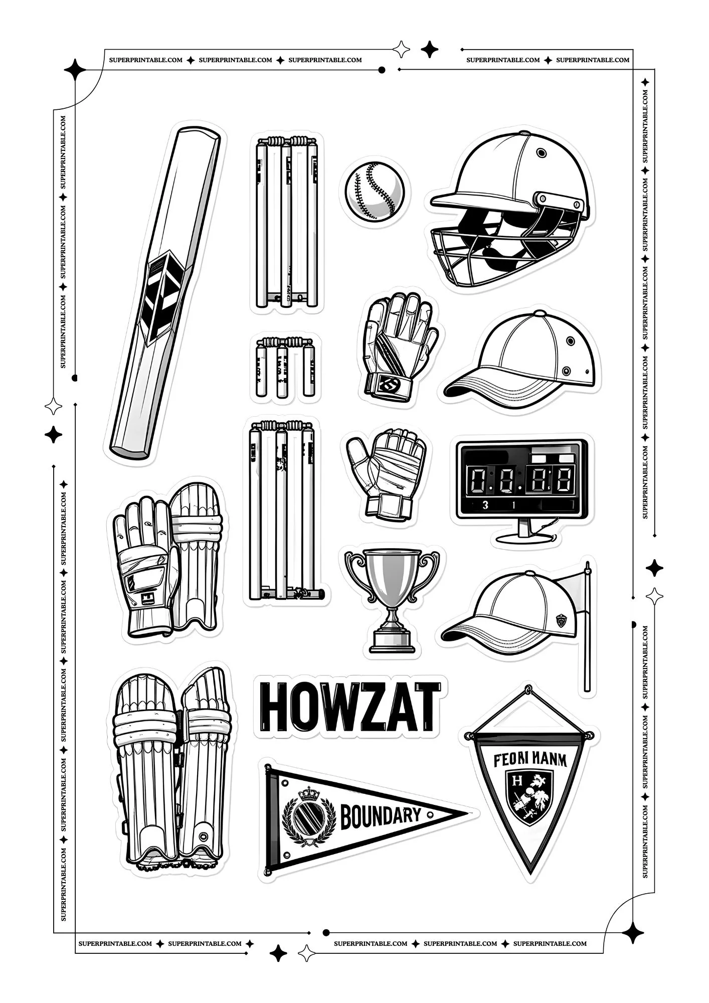 Cricket Sticker Coloring Page 1