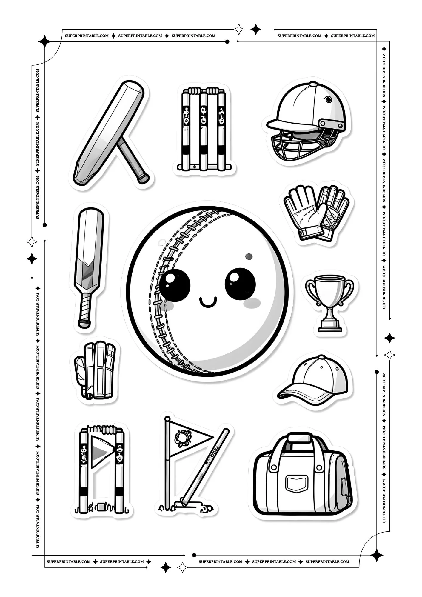 Cricket Sticker Coloring Page 2