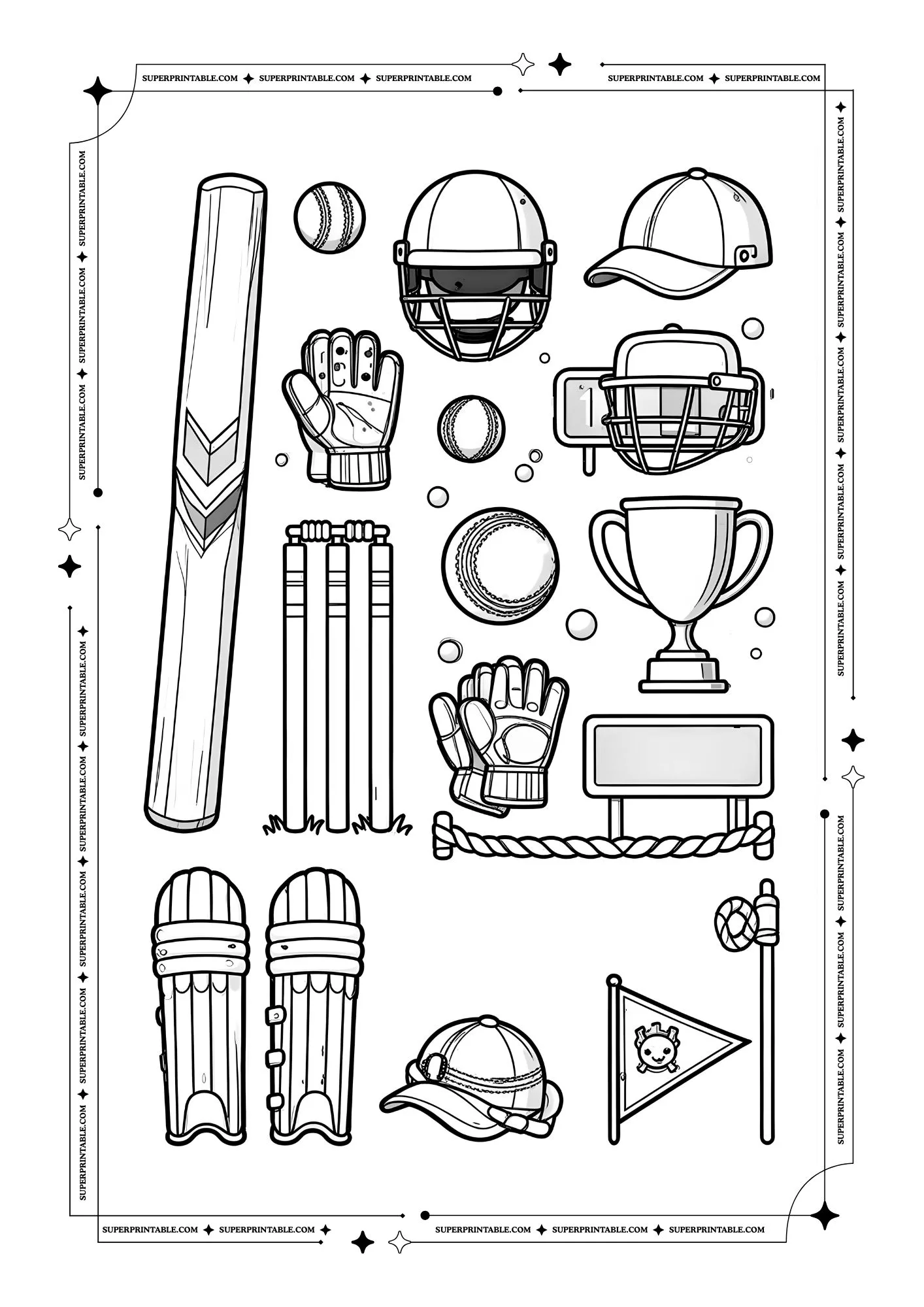 Cricket Sticker Coloring Page 5