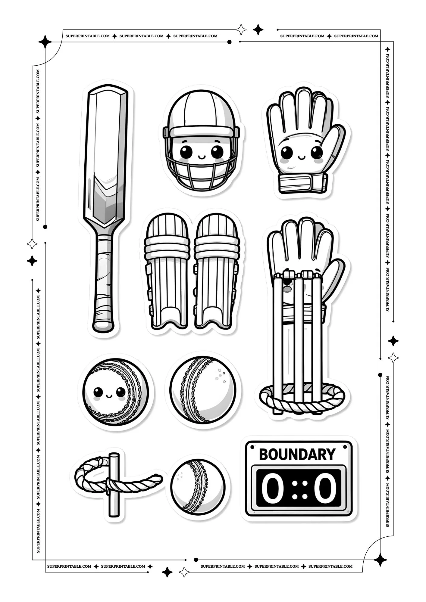 Cricket Sticker Coloring Page 6