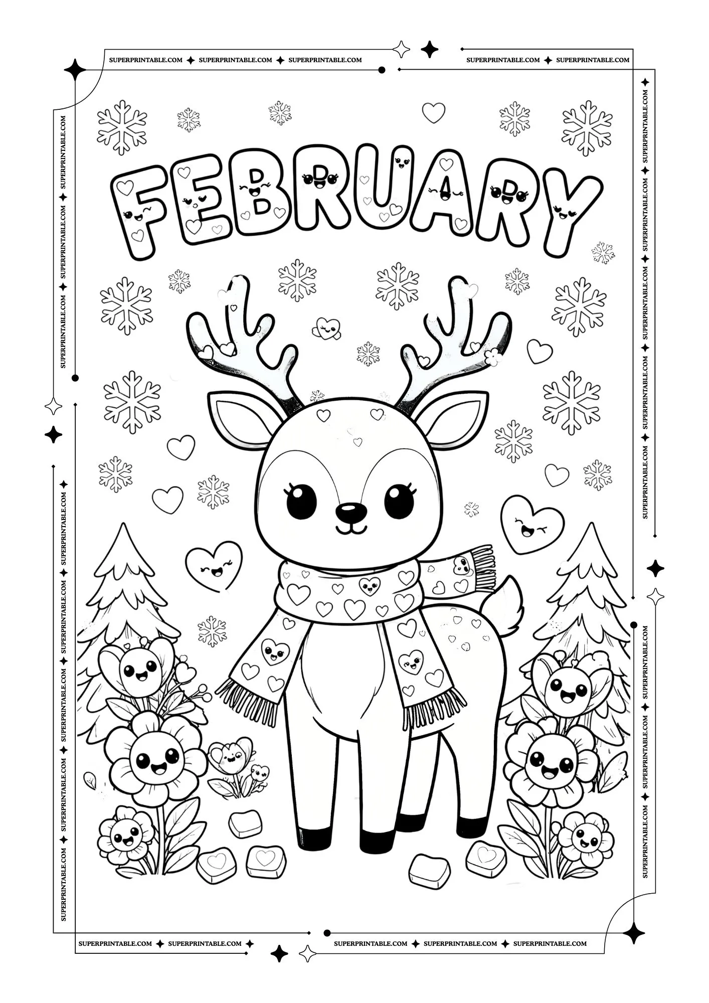 Cute February Coloring Pages 1