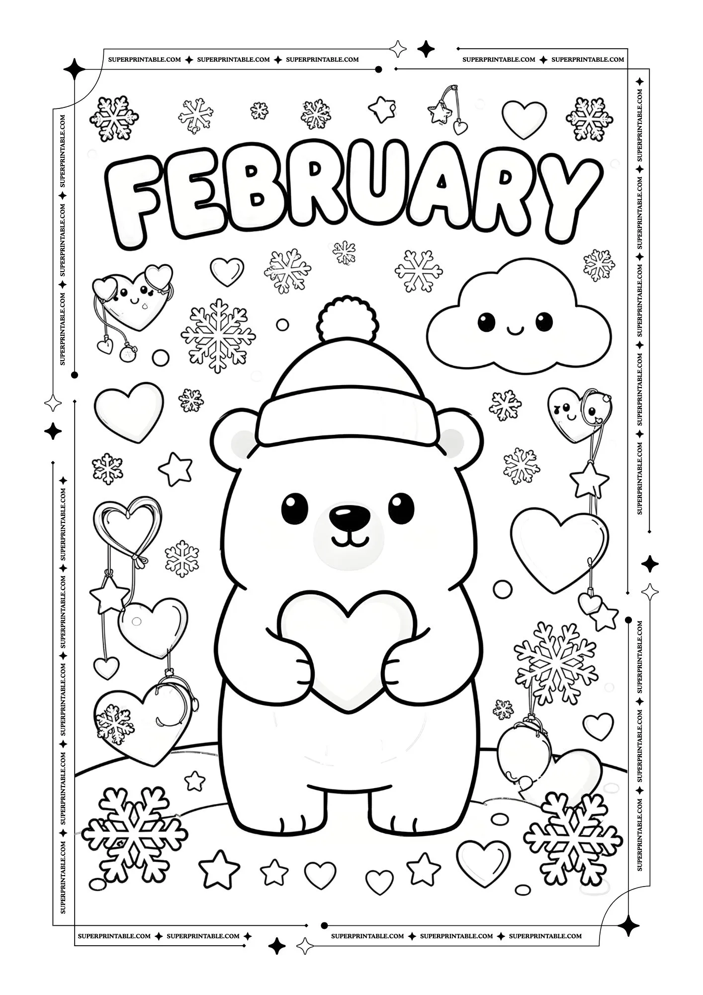 Cute February Coloring Pages 10