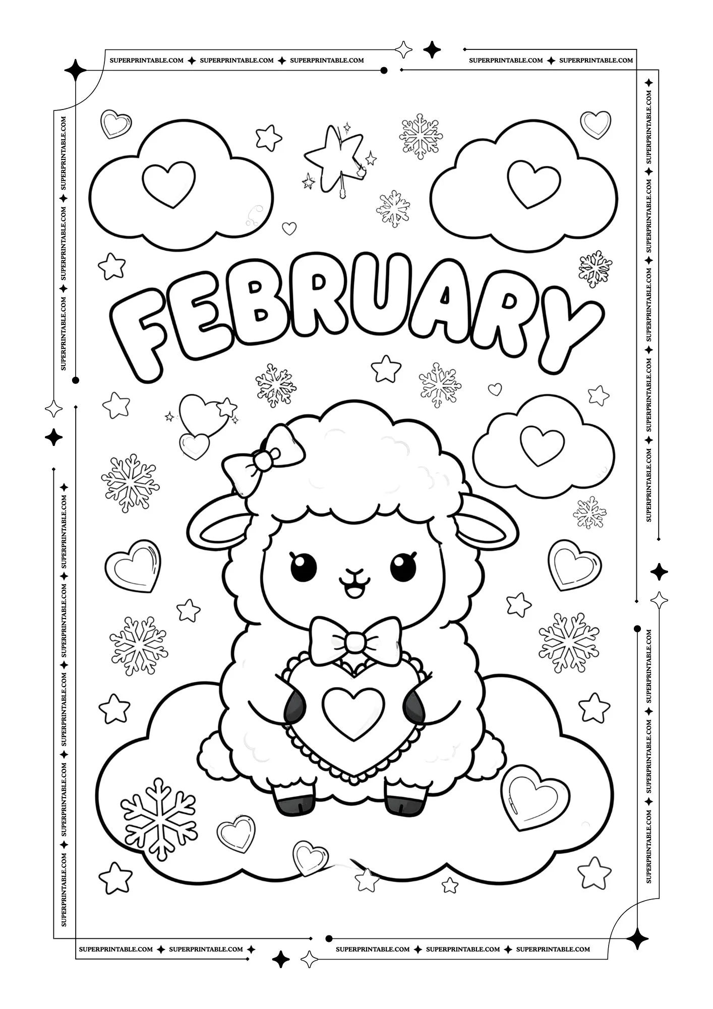 Cute February Coloring Pages 2