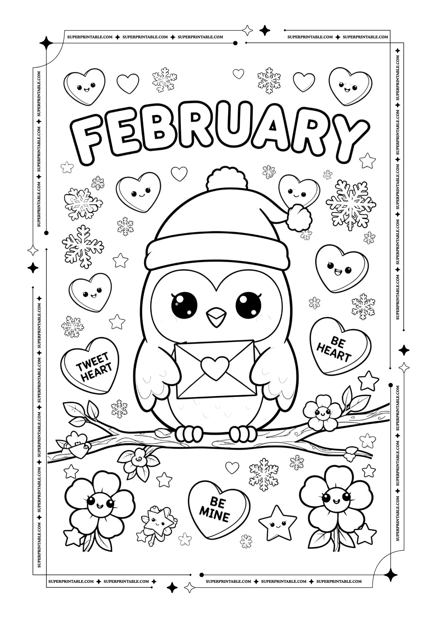 Cute February Coloring Pages 3