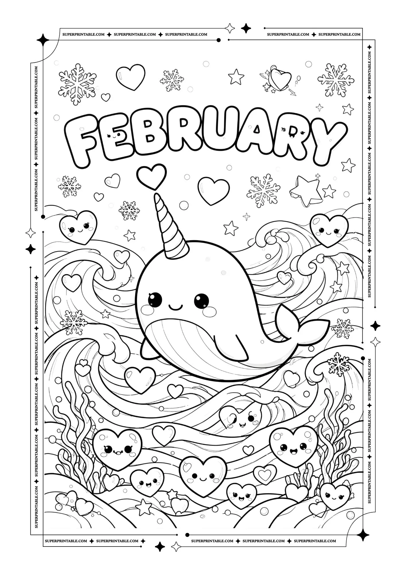 Cute February Coloring Pages 4