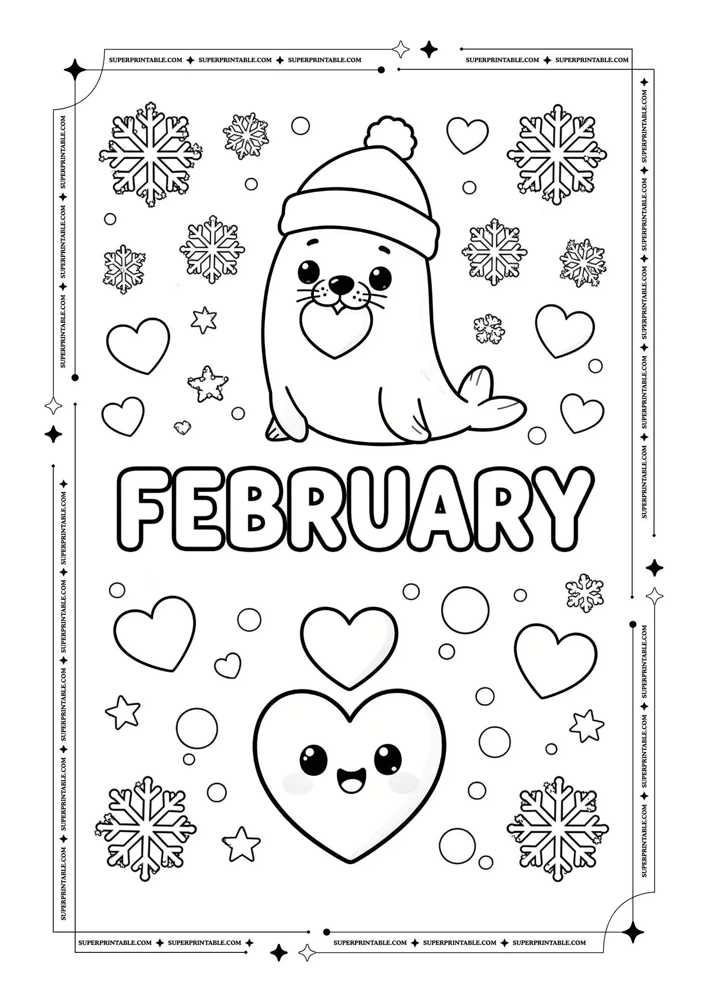Cute February Coloring Pages 6