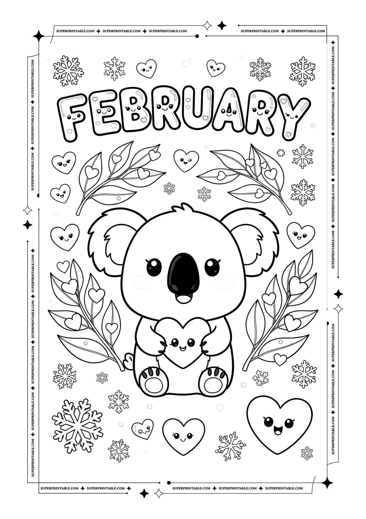 Cute February Coloring Pages 7