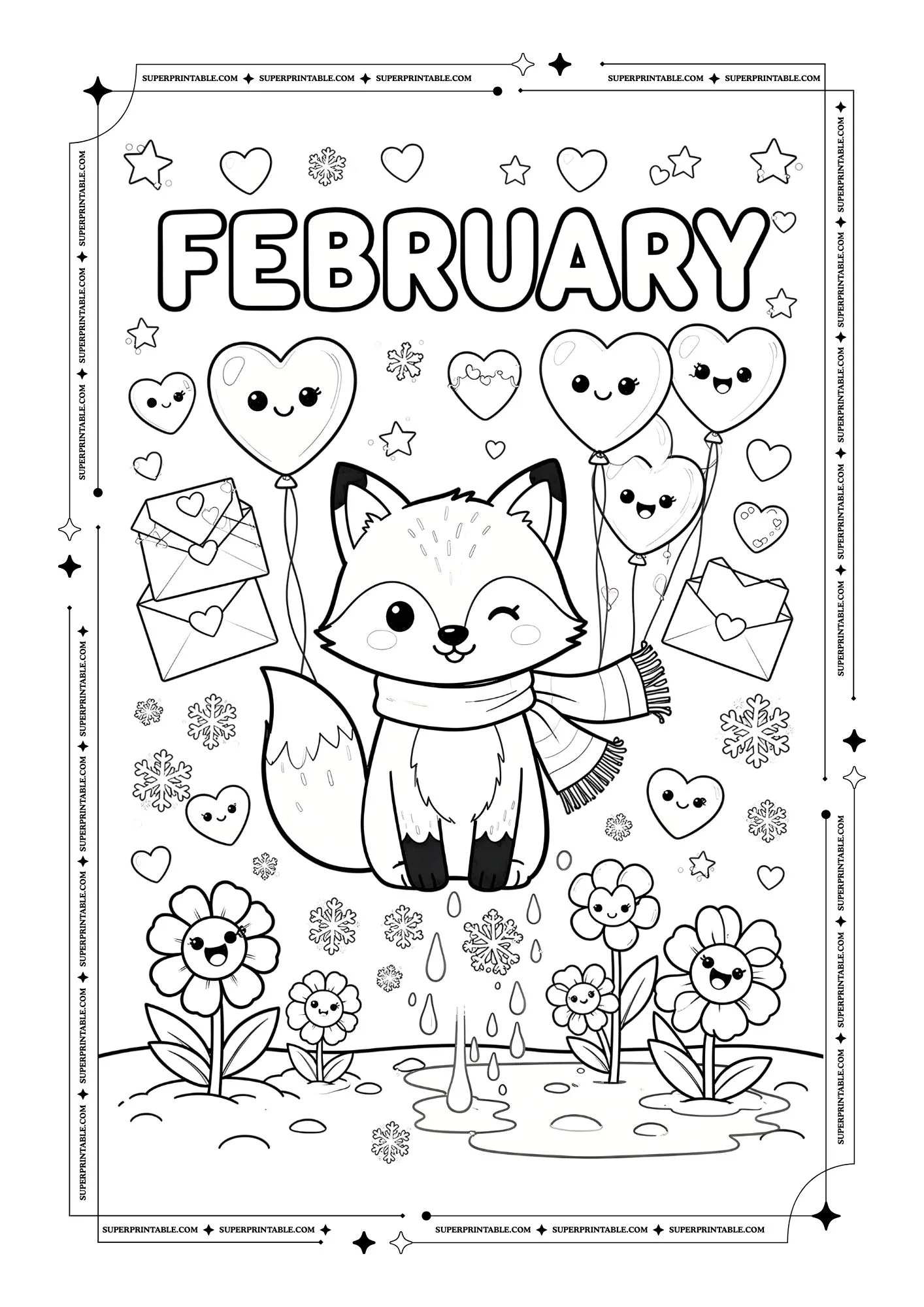 Cute February Coloring Pages 9
