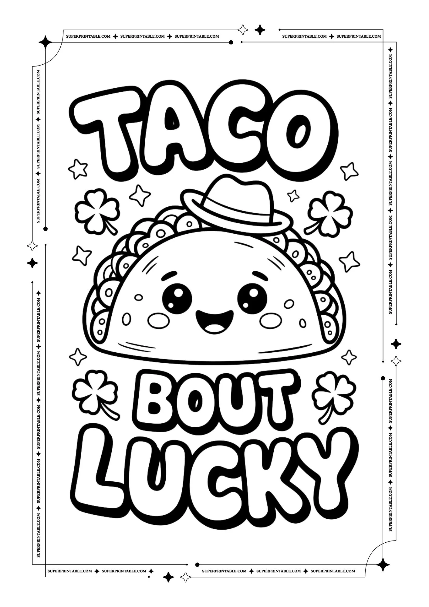 Cute Pun St. Patrick's Day Coloring Pages 3