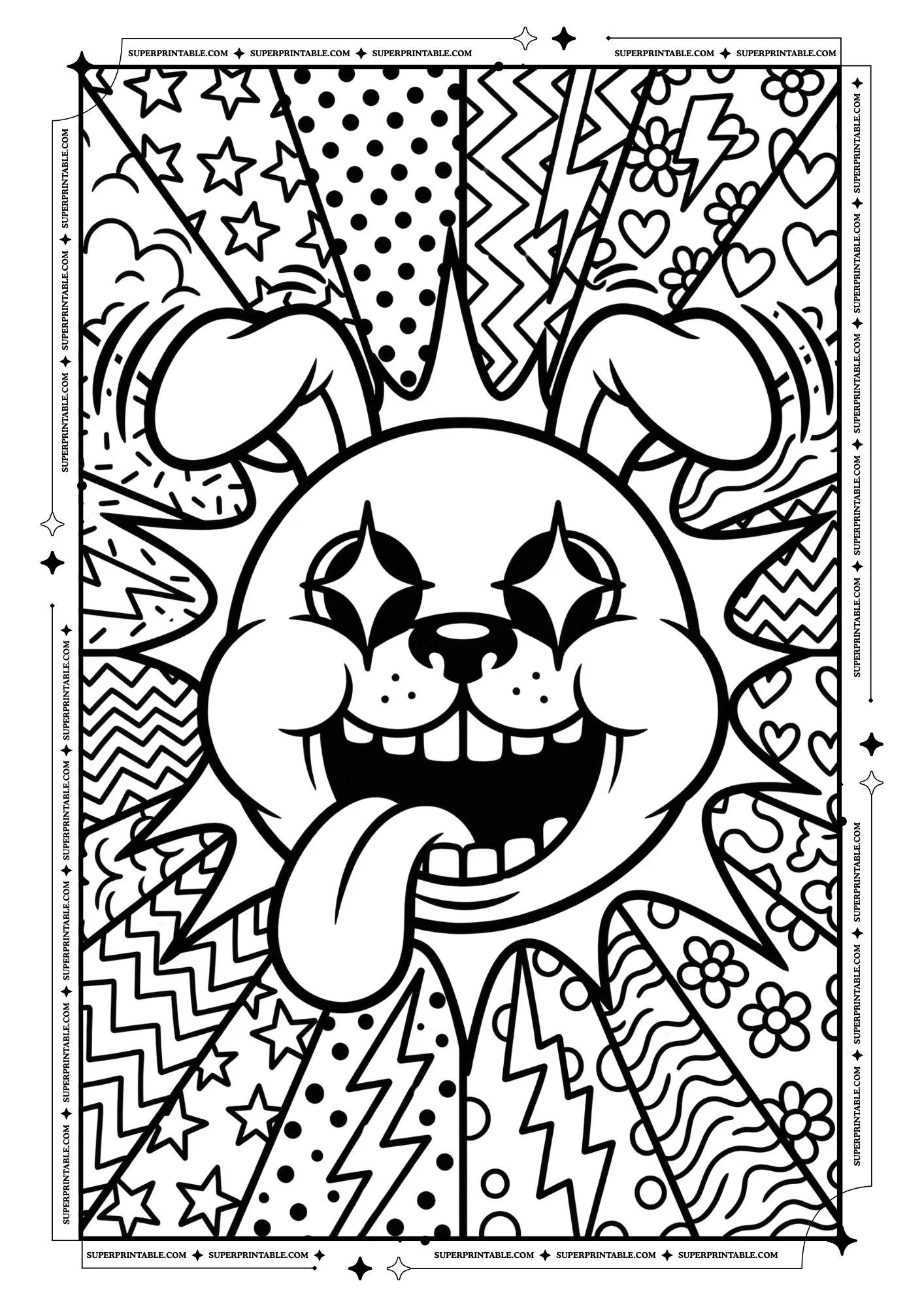 Dog Pop Art Coloring Pages For Kids & Adults 1