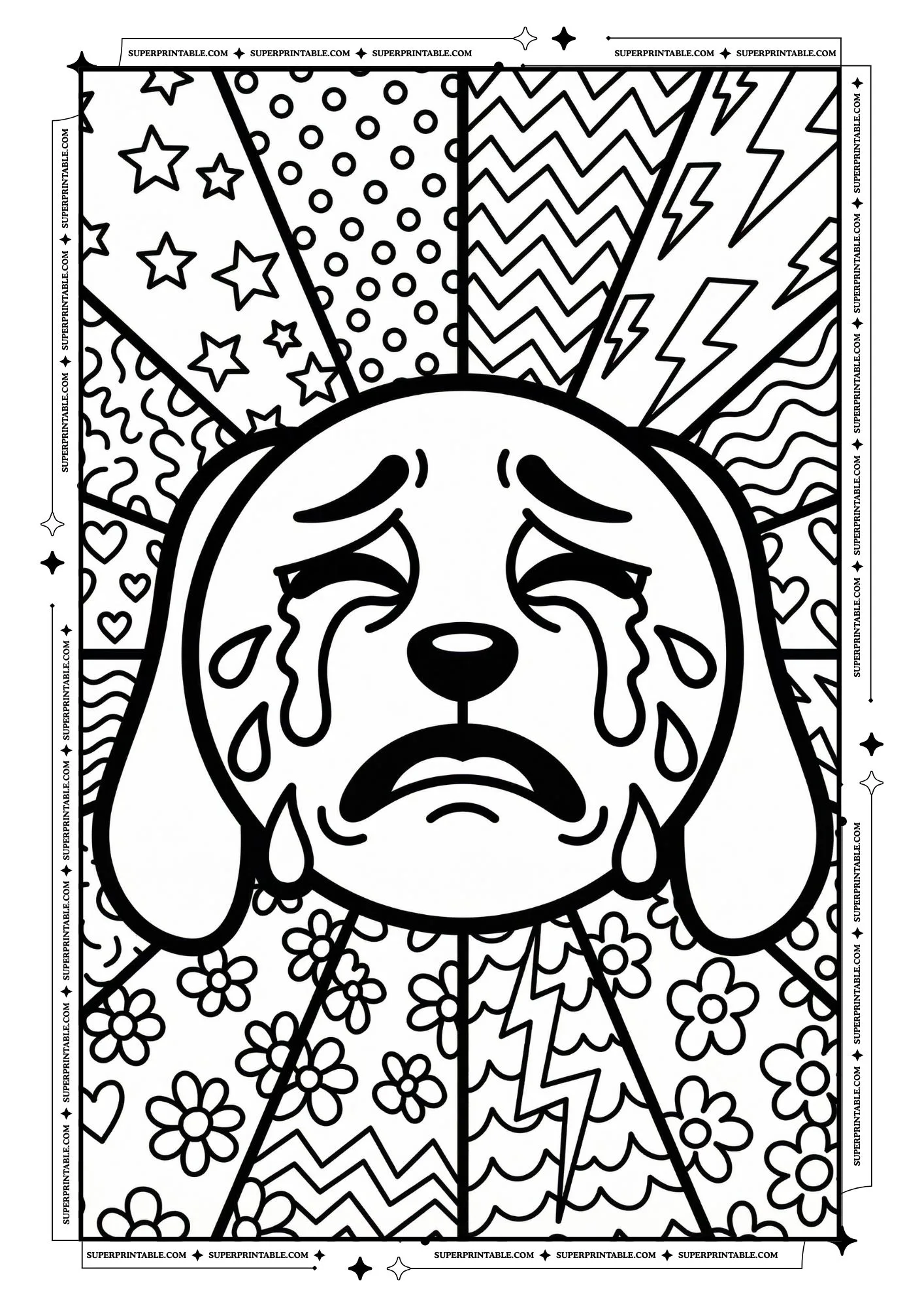 Dog Pop Art Coloring Pages For Kids & Adults 4