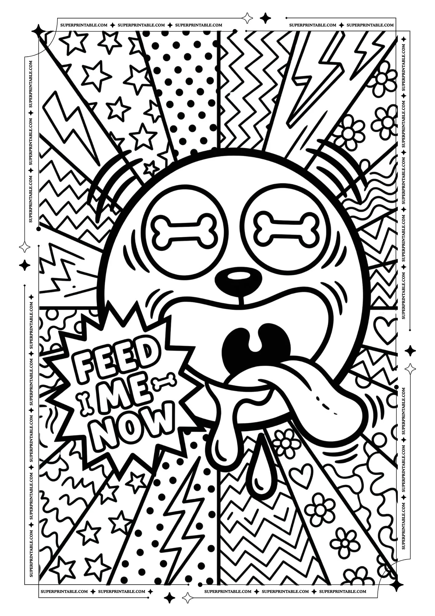 Dog Pop Art Coloring Pages For Kids & Adults 5
